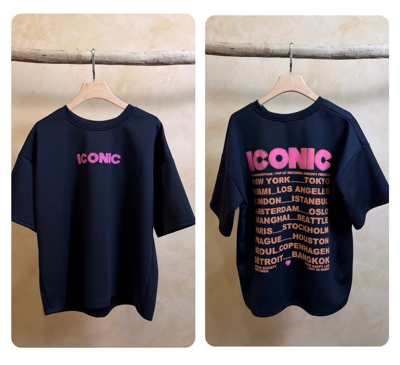 Tee shirt ICONIC matière sweat - THÉA Bleu marine
