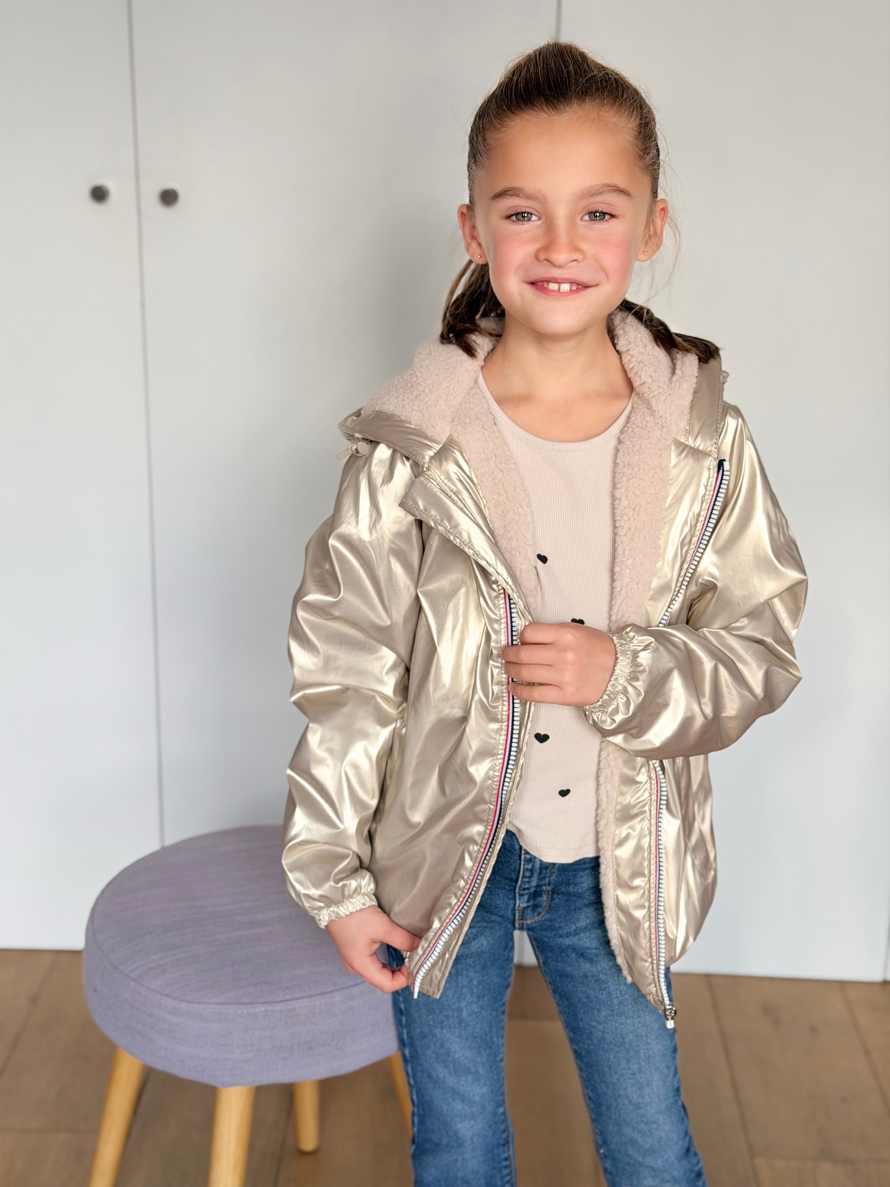 Parka Imperméable mixte LOUIS.E KIDS Sherpa - Doré - LAURA JO