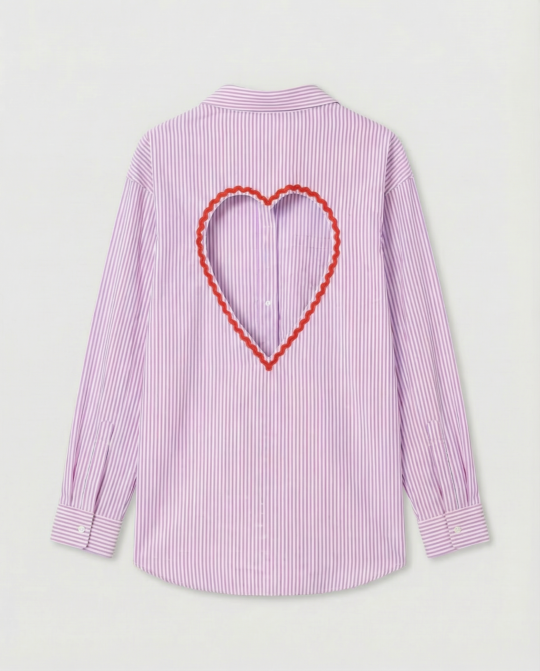 Chemise rayée rose cerise cœur ajouré dos ❤️ AMANDA