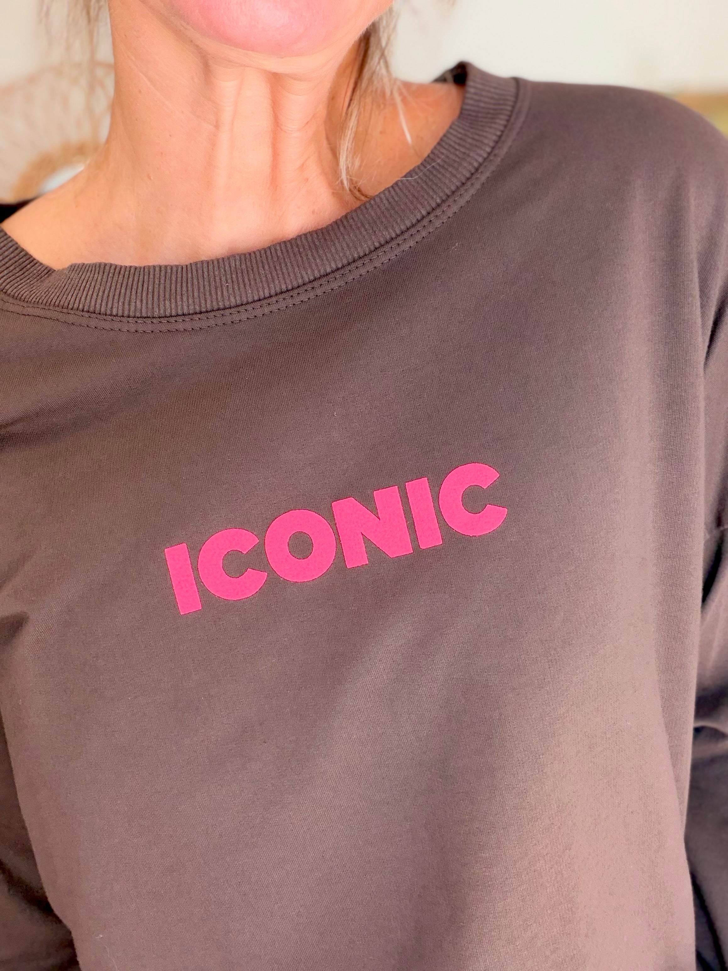 Sweat ICONIC léger 100% coton FAUSTINE Chocolat (taille 36 à 46)