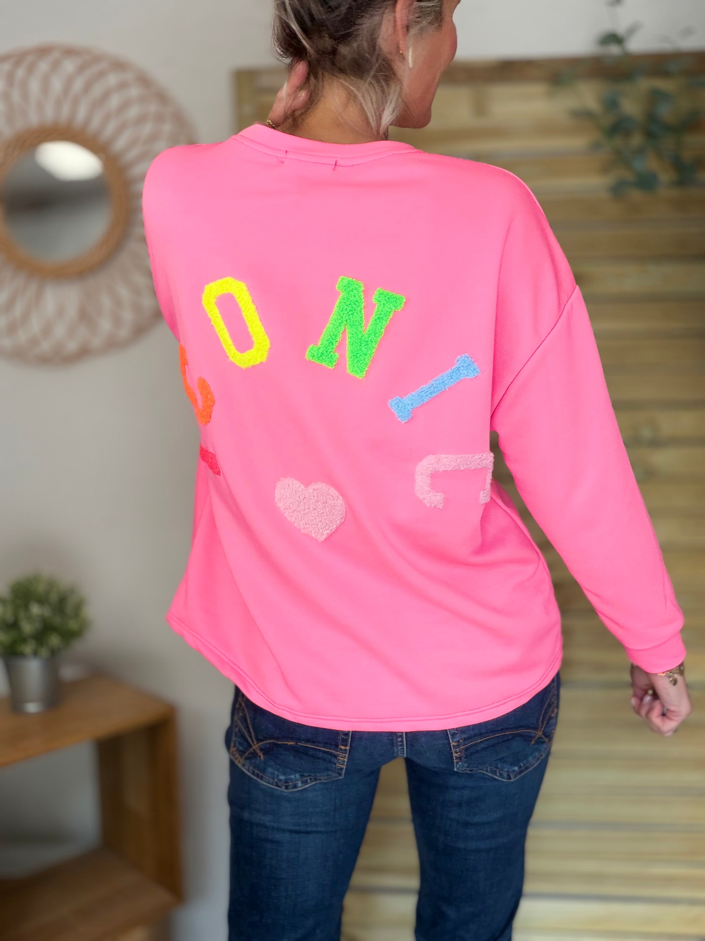 Sweat ICONIC multicolore - NORA Rose fuschia