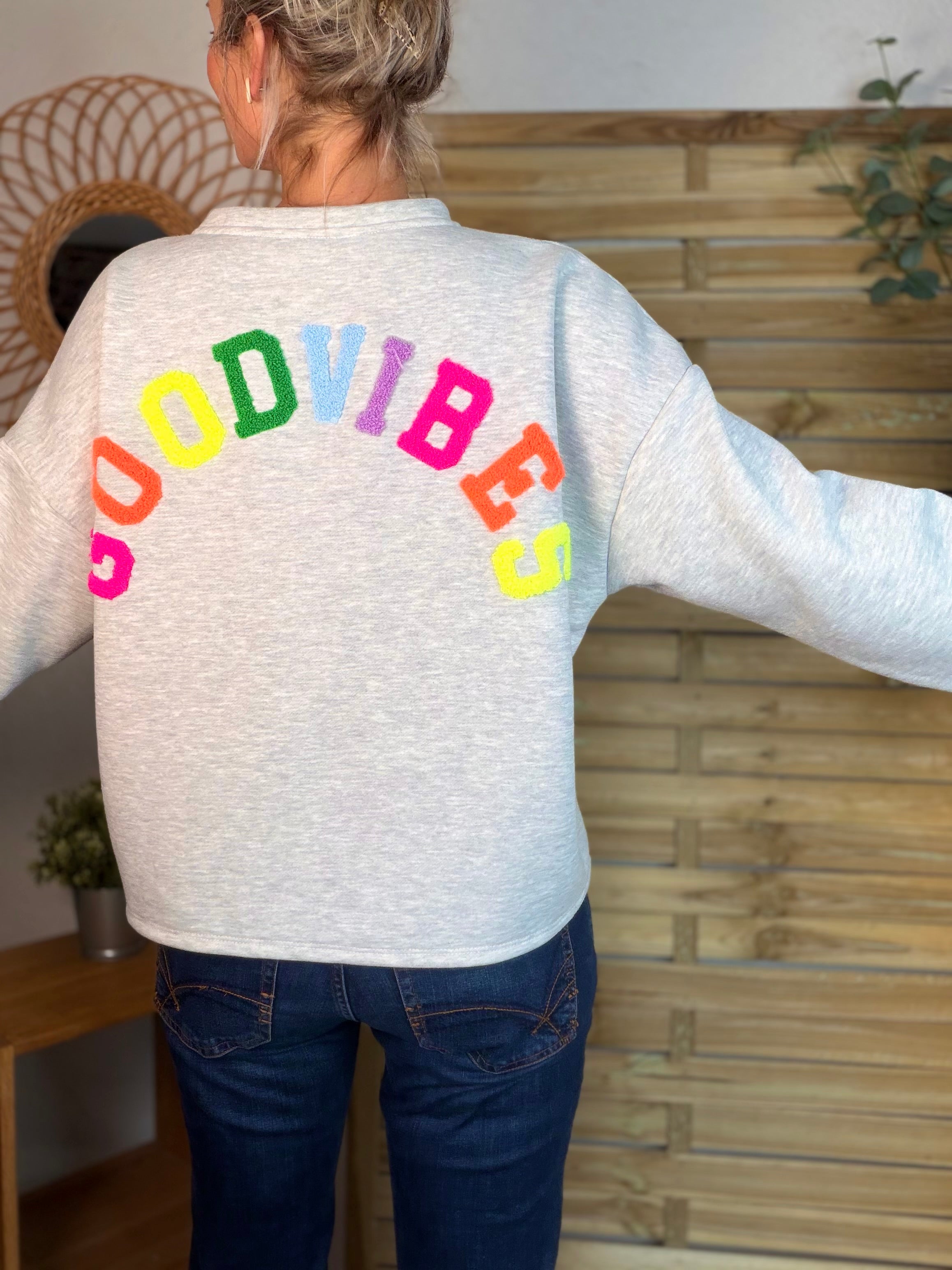 Sweat molleton oversized GOOD VIBES - MIKA