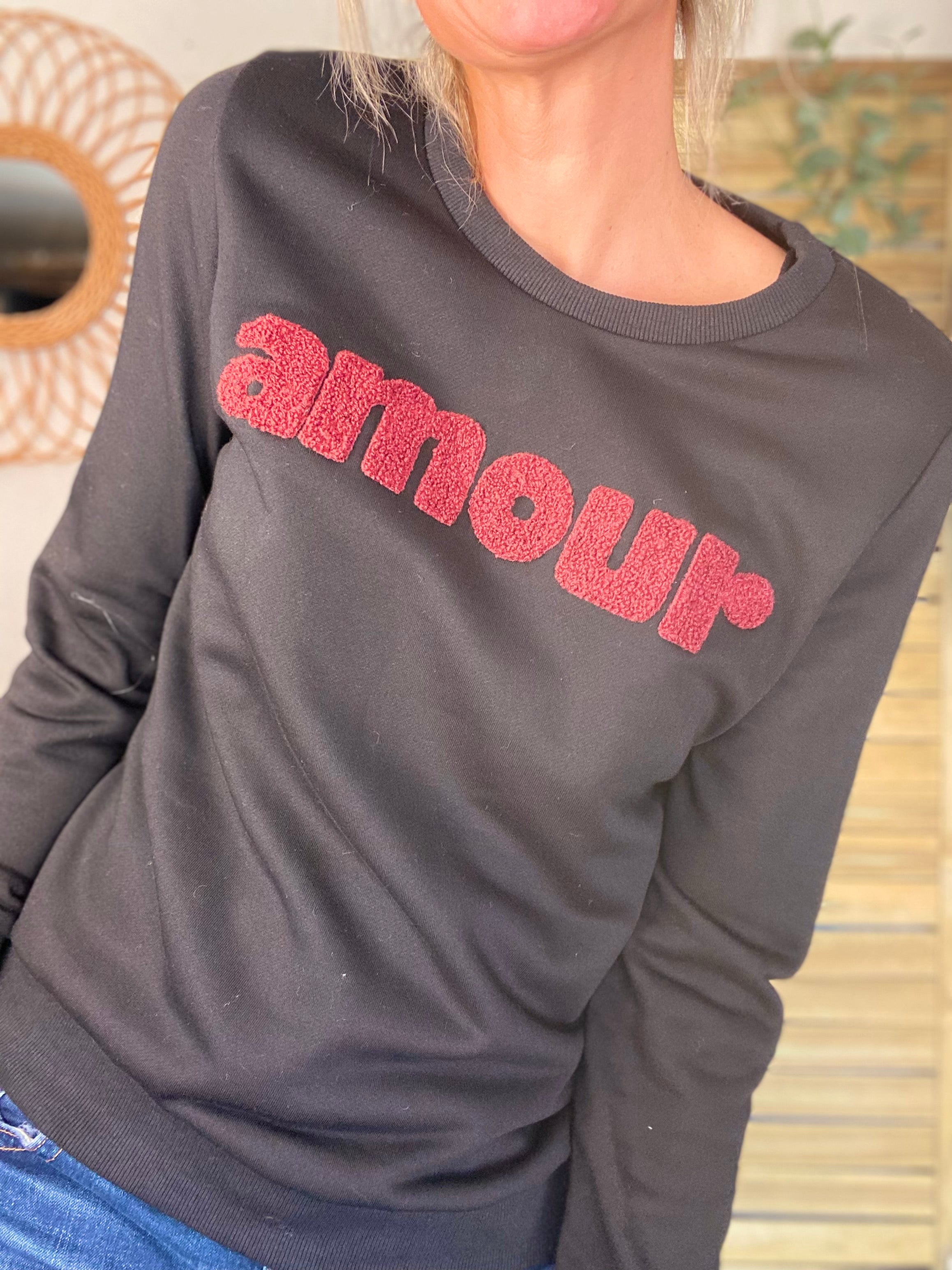 Sweat amour DORIA - Noir / Bordeaux