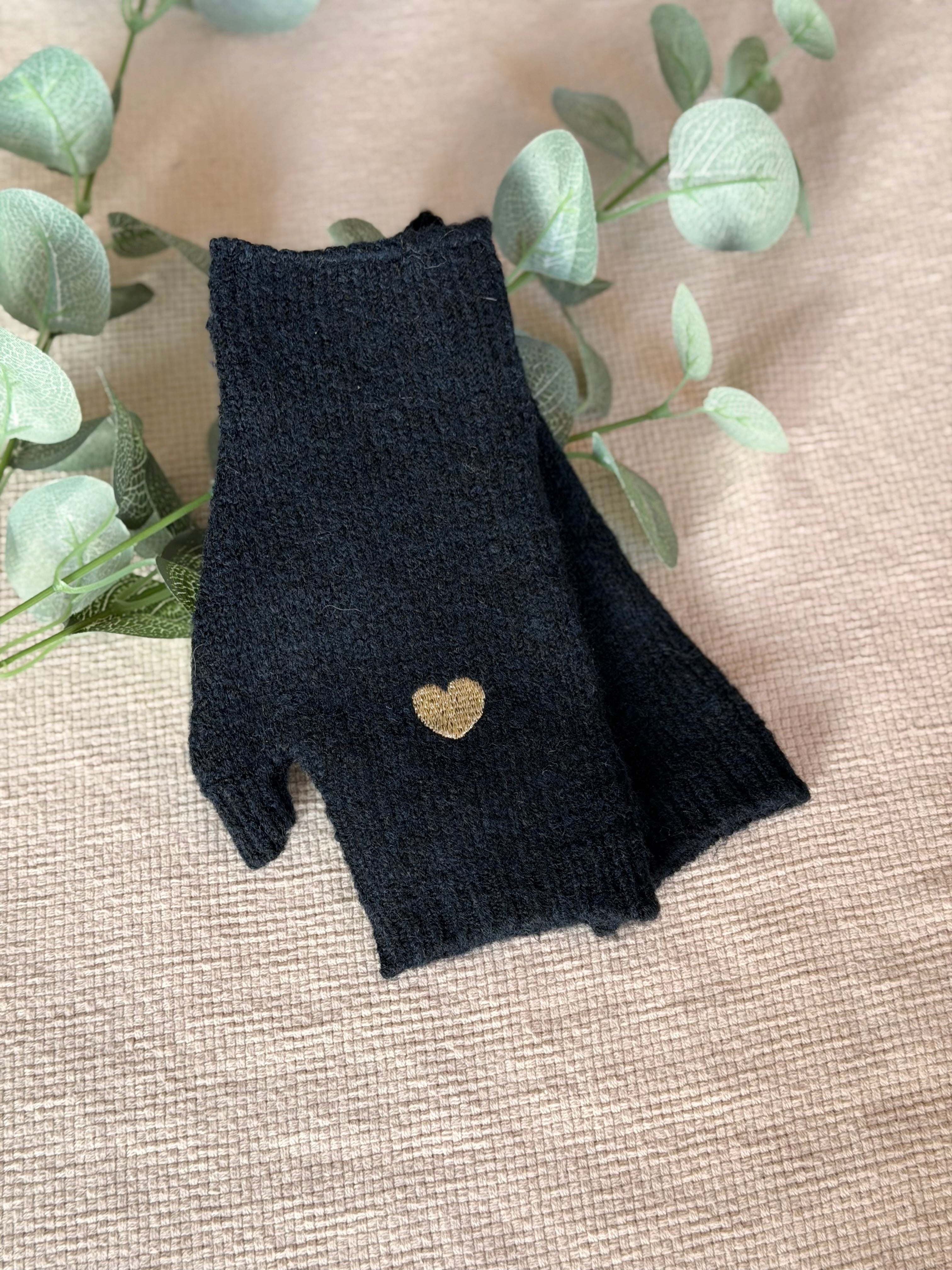 Mitaines CLARISSE avec coeur brodé 💛❤️