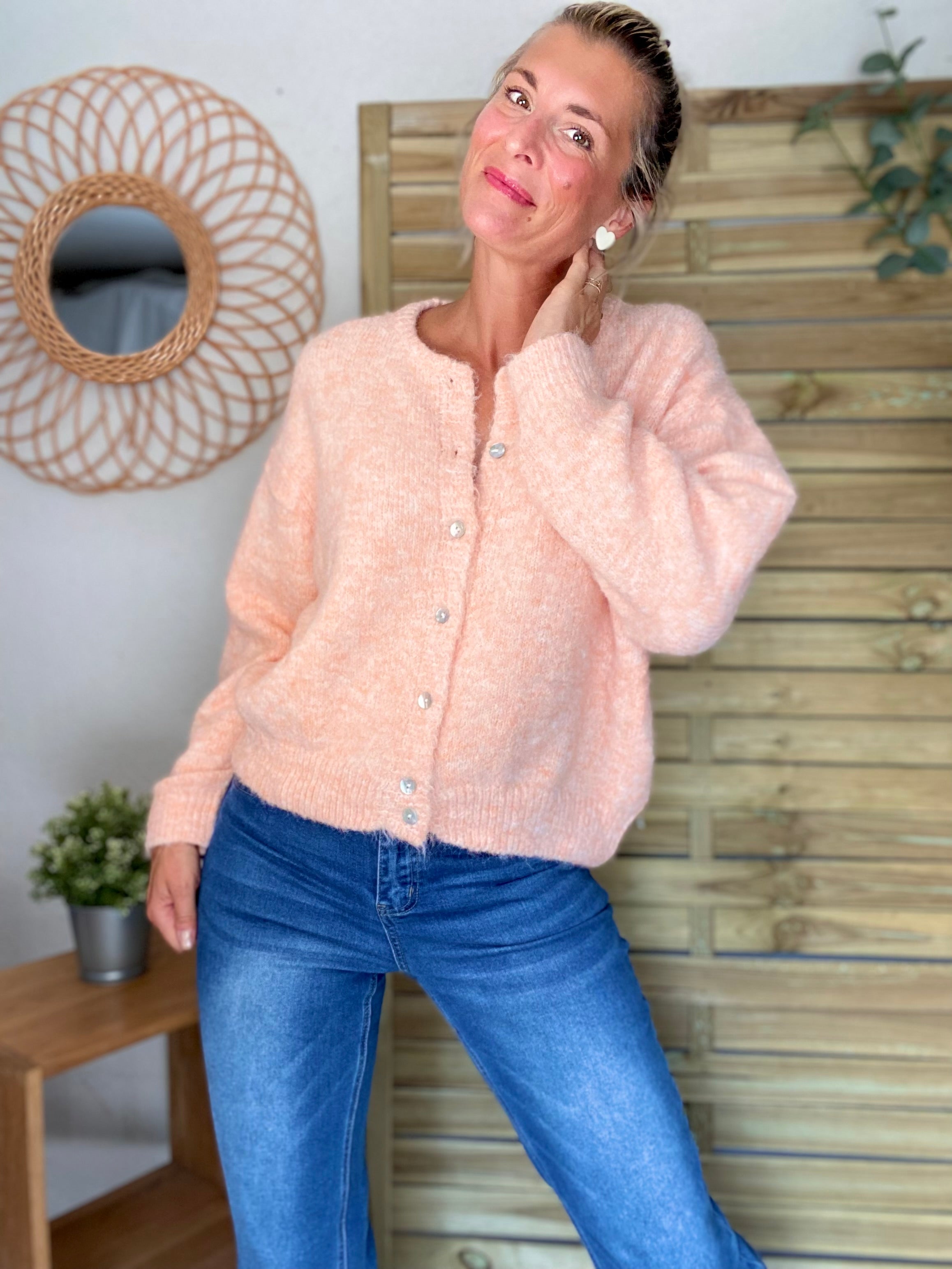 Gilet en maille MERYL - Abricot