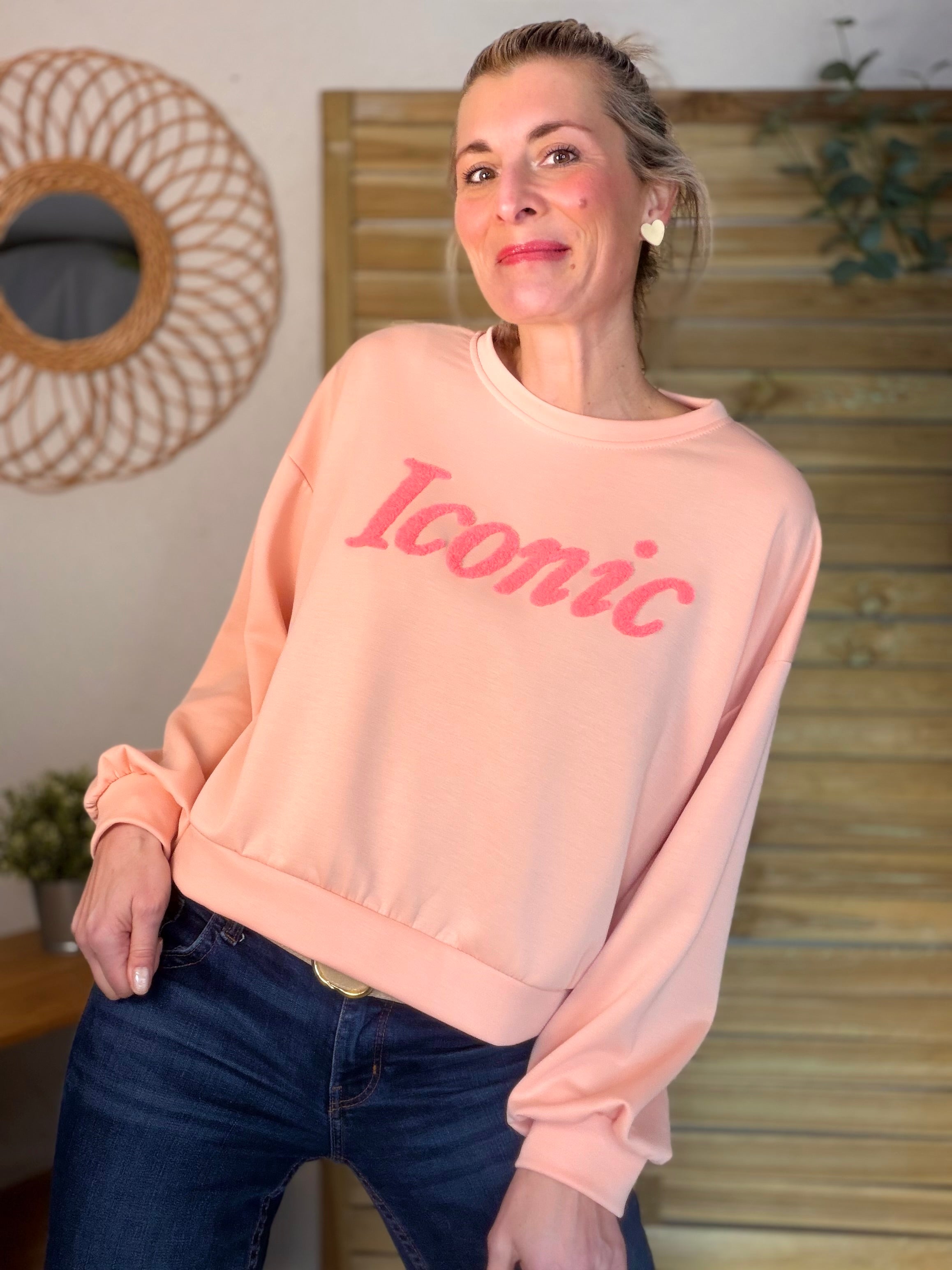 Sweat doux Iconic  - LAURINE Saumon/Rose