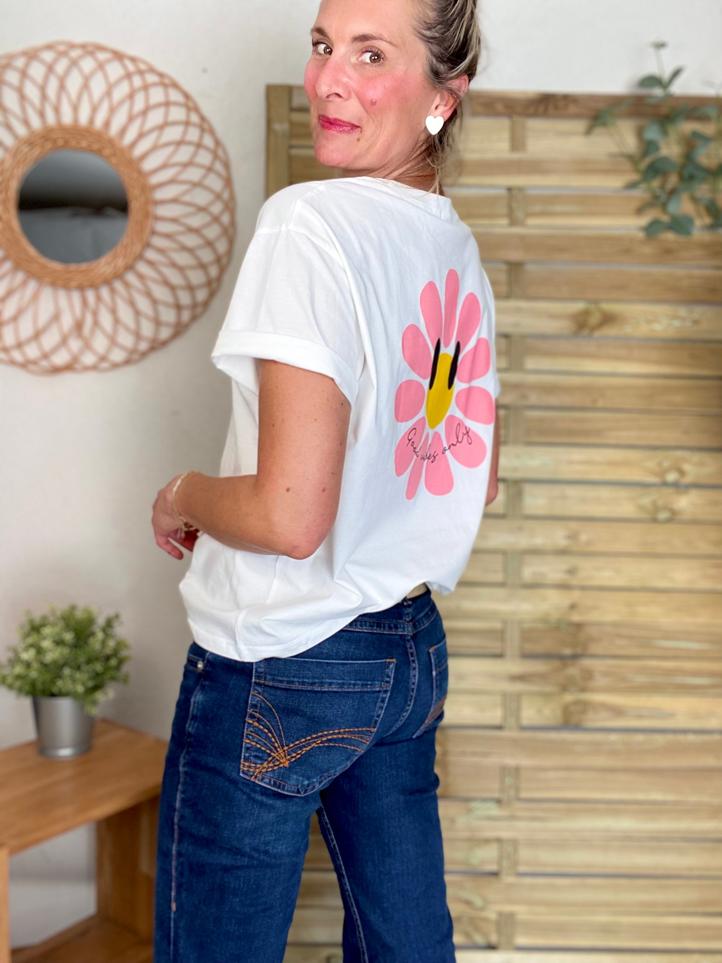 Tee shirt Good Vibes MARGUERITE 🌼 Blanc