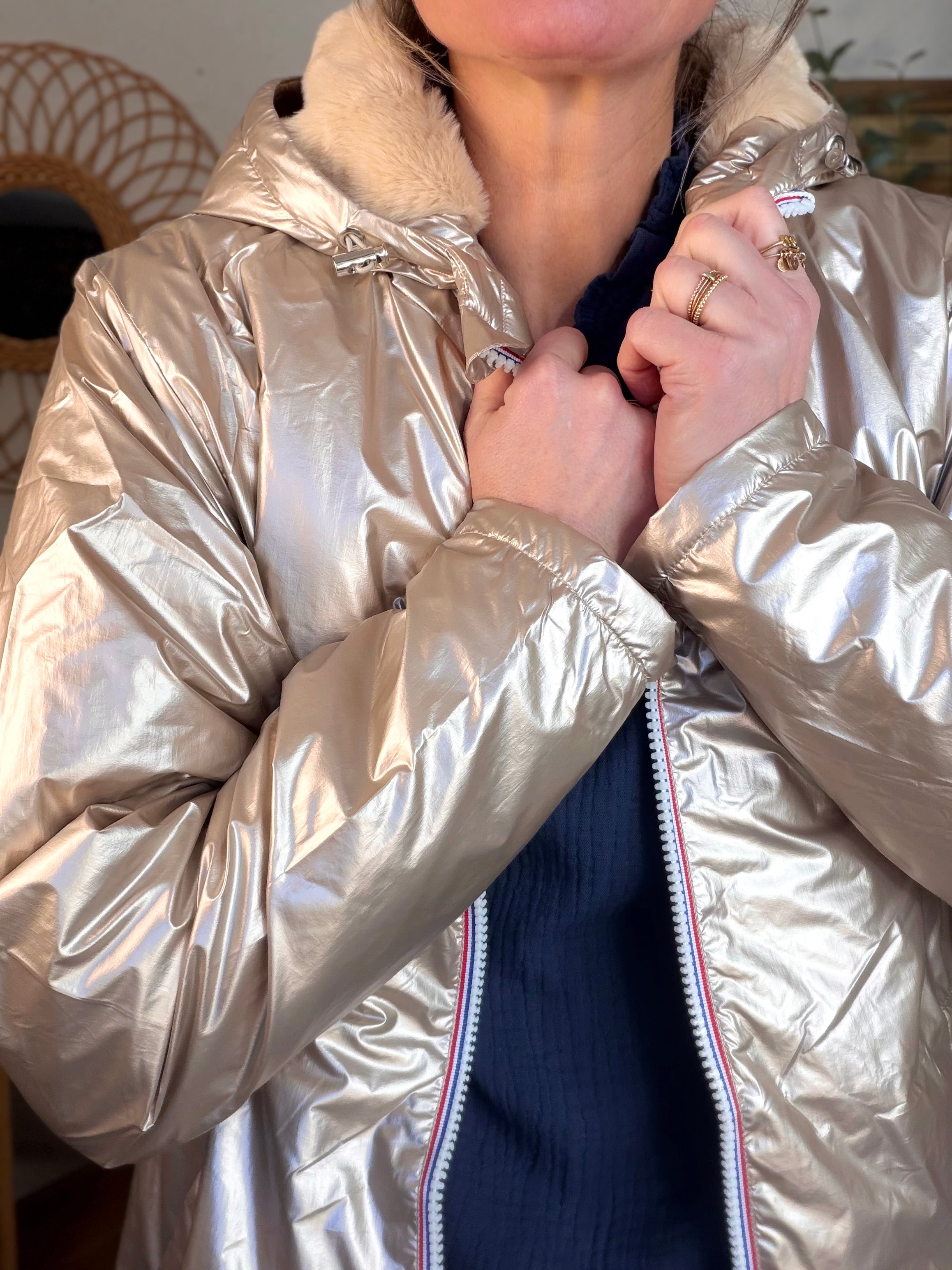 ⚡️ ARRIVAGE - Parka Imperméable fourré ALICE - Beige rosé