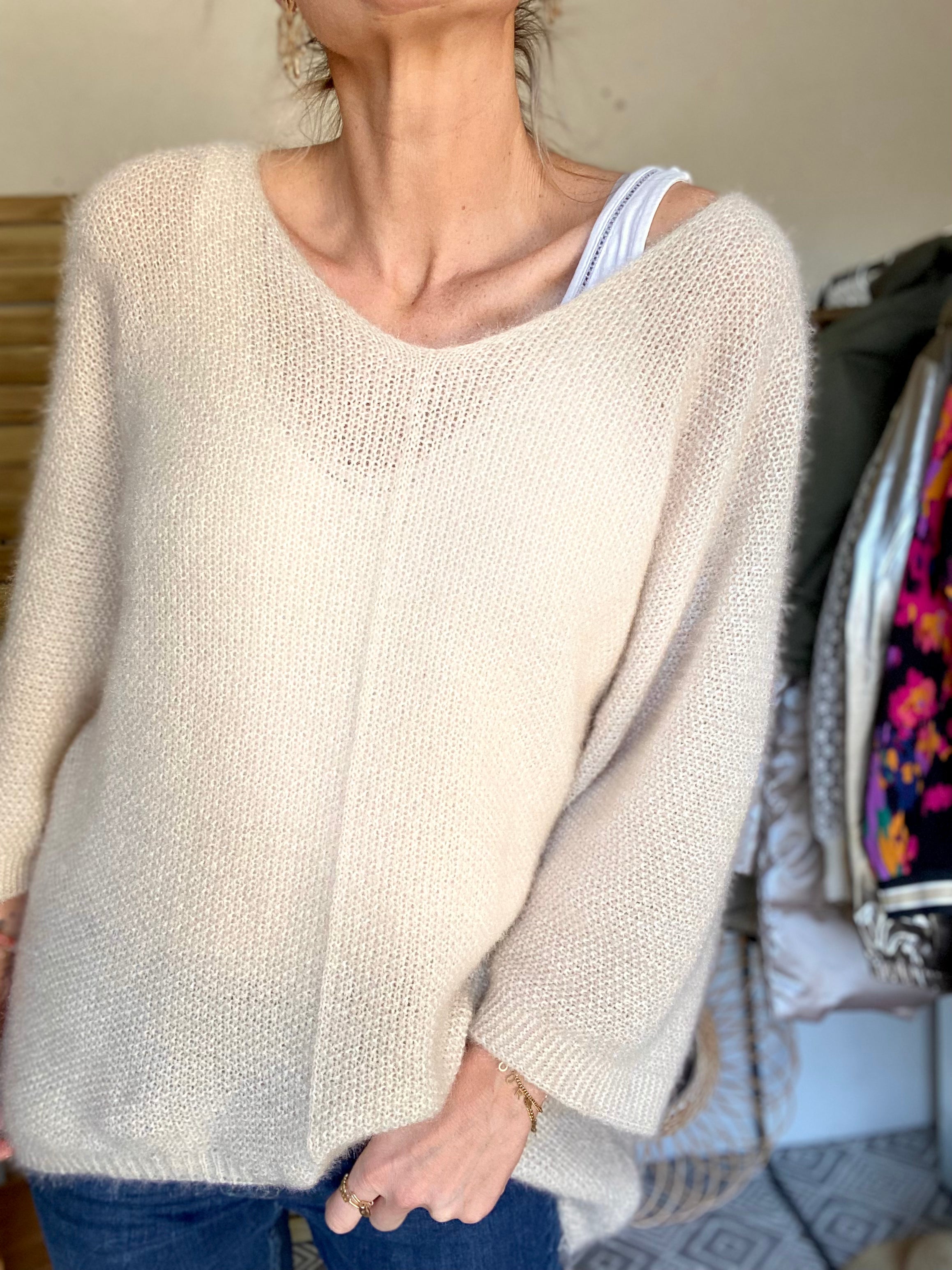 Pull oversize en maille ZOÉ - Écru