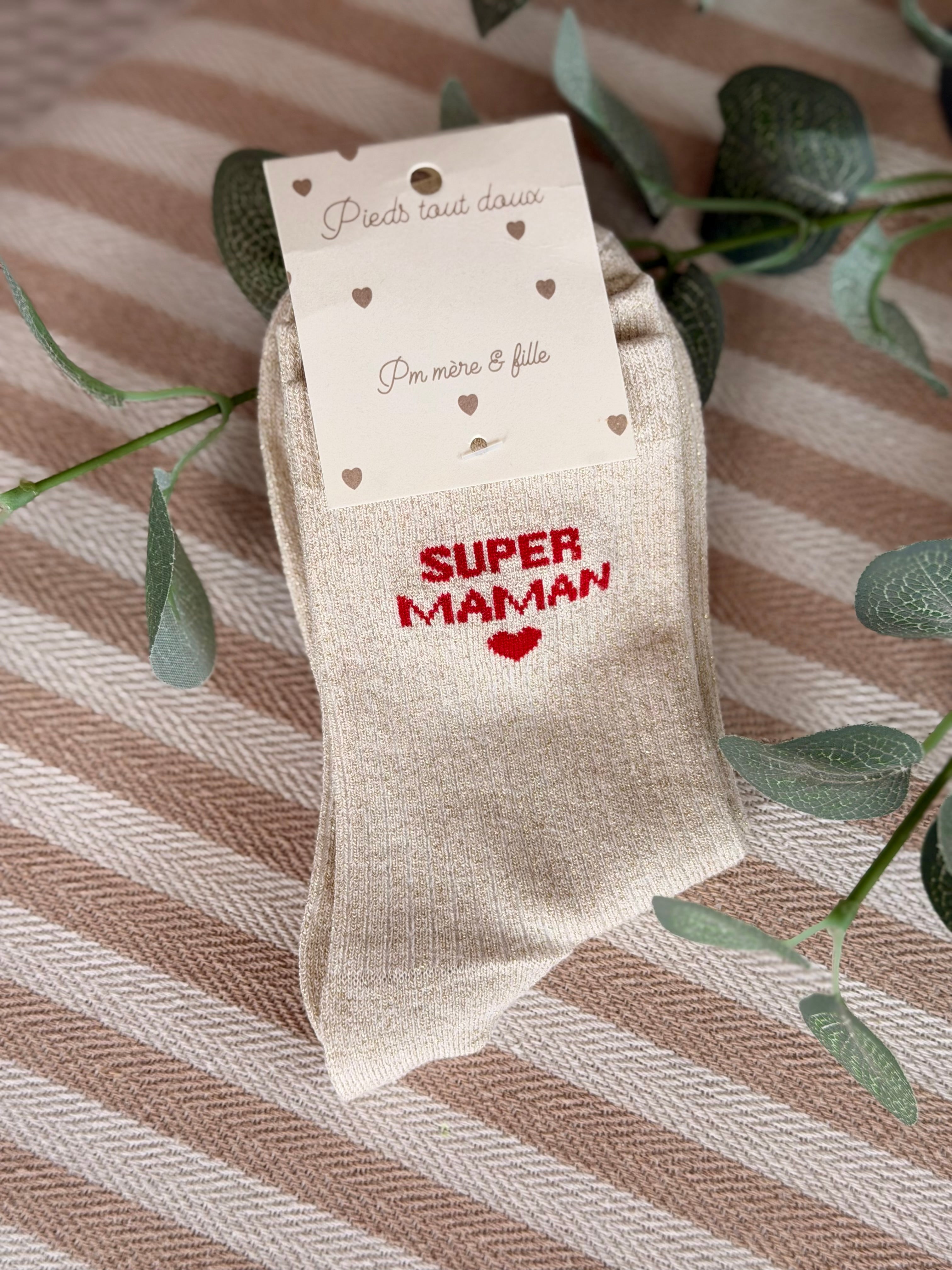 Chaussettes scintillantes glitter ZIA - Maîtresse / Maman / Amoureuse