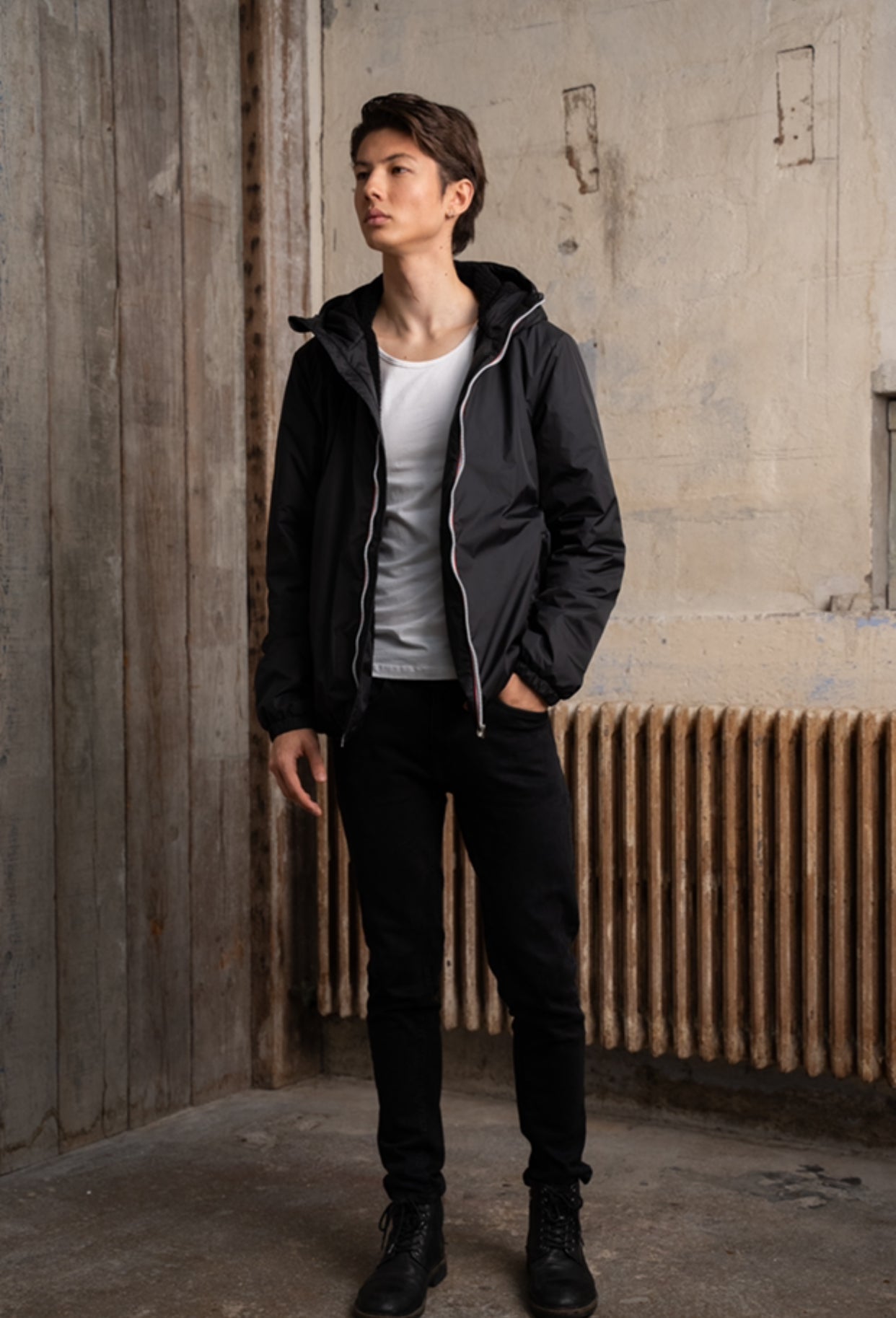 Parka Imperméable Homme LOUIS* COURT fourré sherpa - Noir - Laura Jo