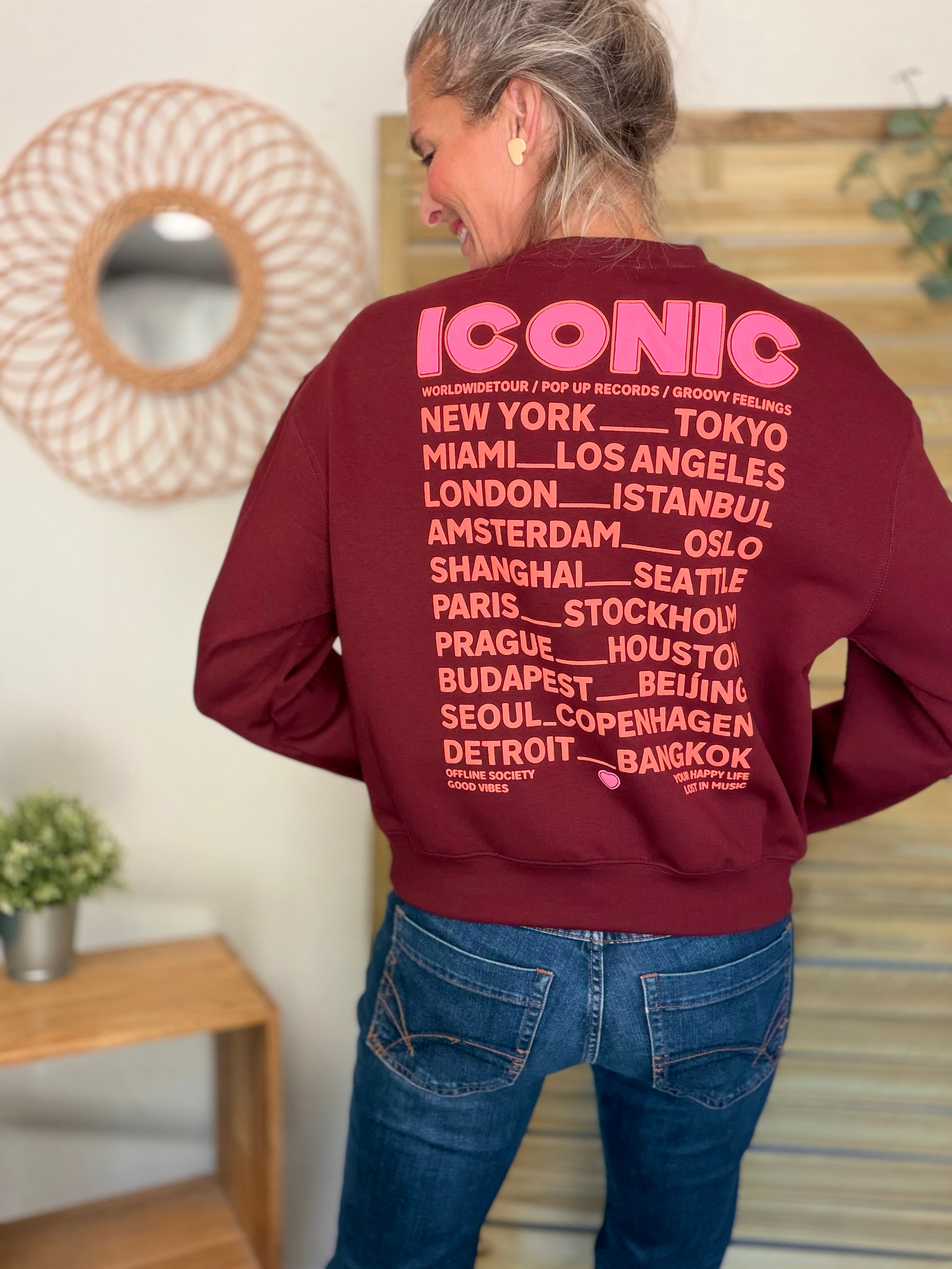 Sweat ICONIC ultra doux OMBLINE - Bordeaux