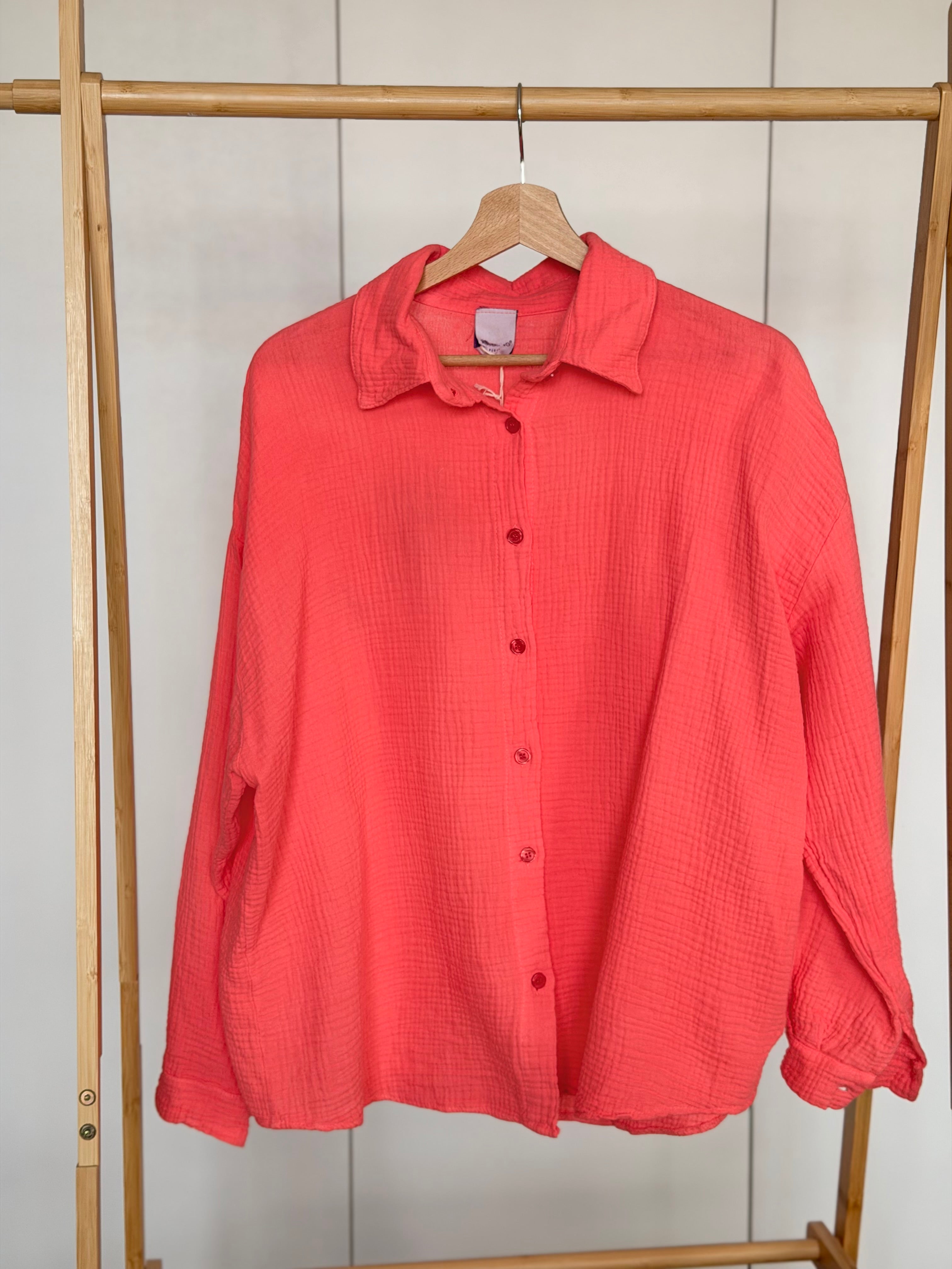 Chemise en gaze de coton ICONIC - ALANIS Corail