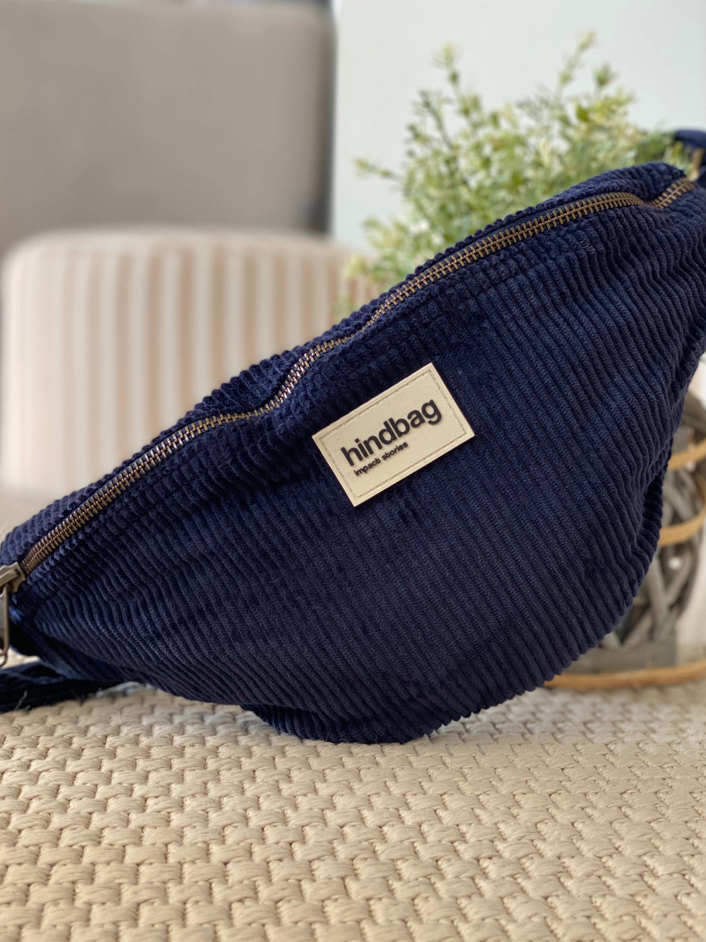 Sac banane XL HINDBAG Sasha Velours Marine