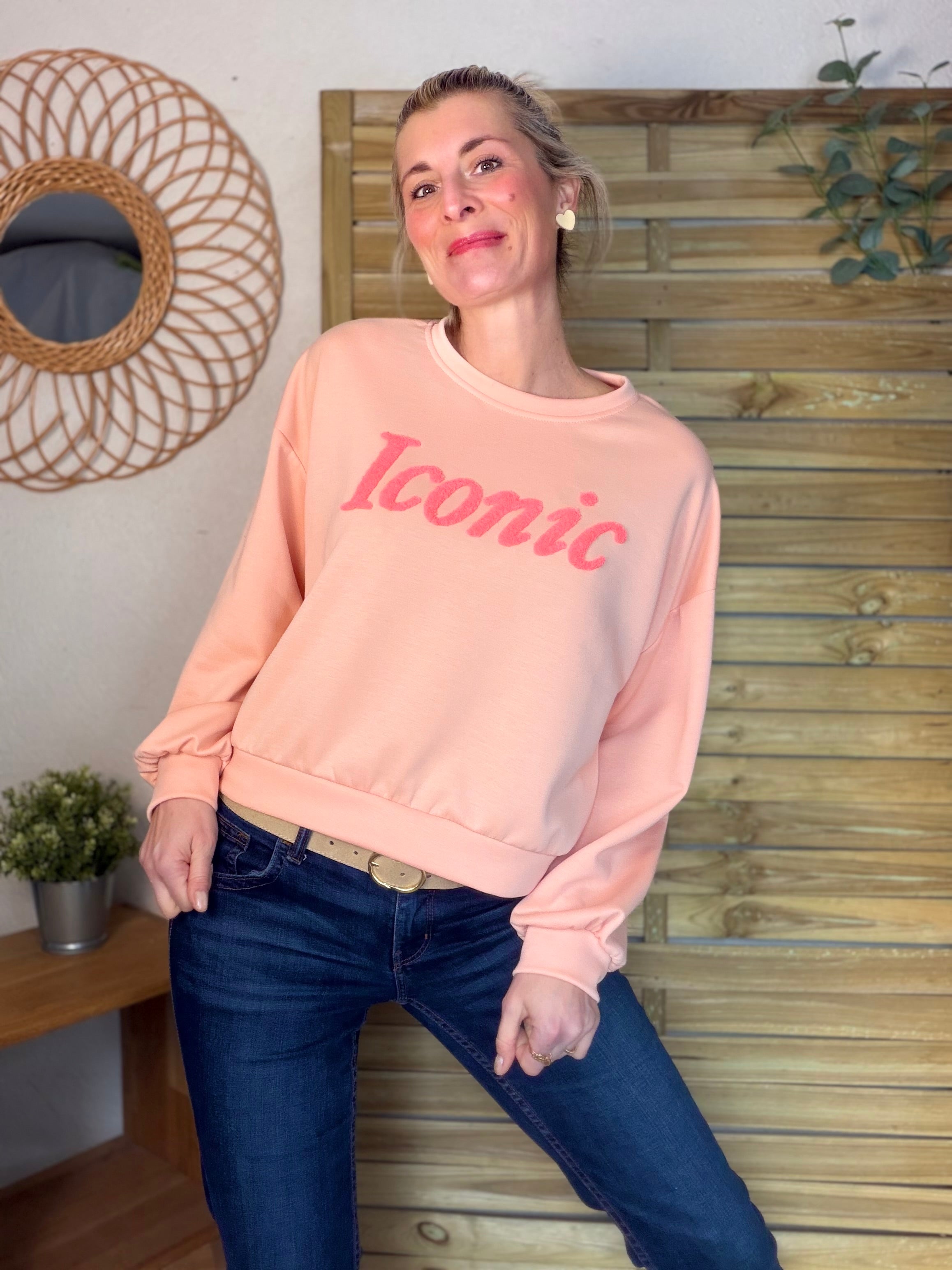 Sweat doux Iconic  - LAURINE Saumon/Rose