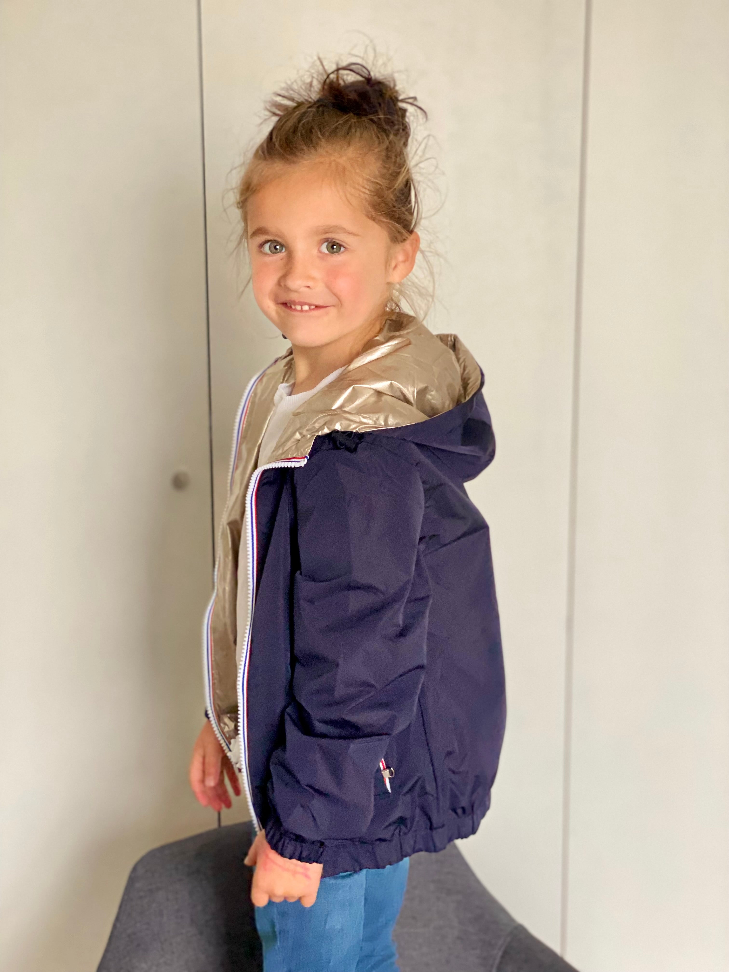 Veste Imperméable réversible mixte GARANCE KIDS - Marine / Doré