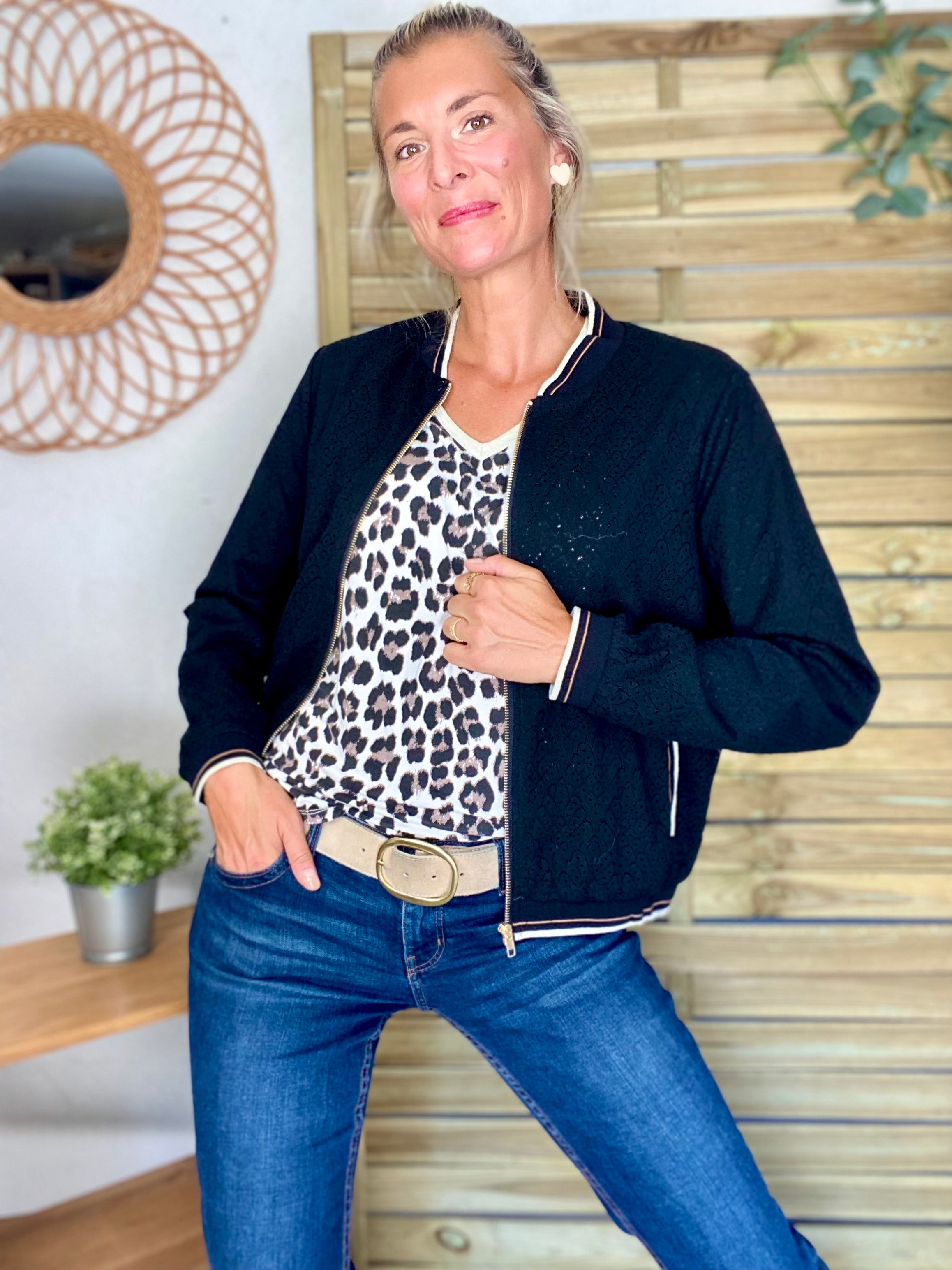 Veste bombers en crochet MAXANCE