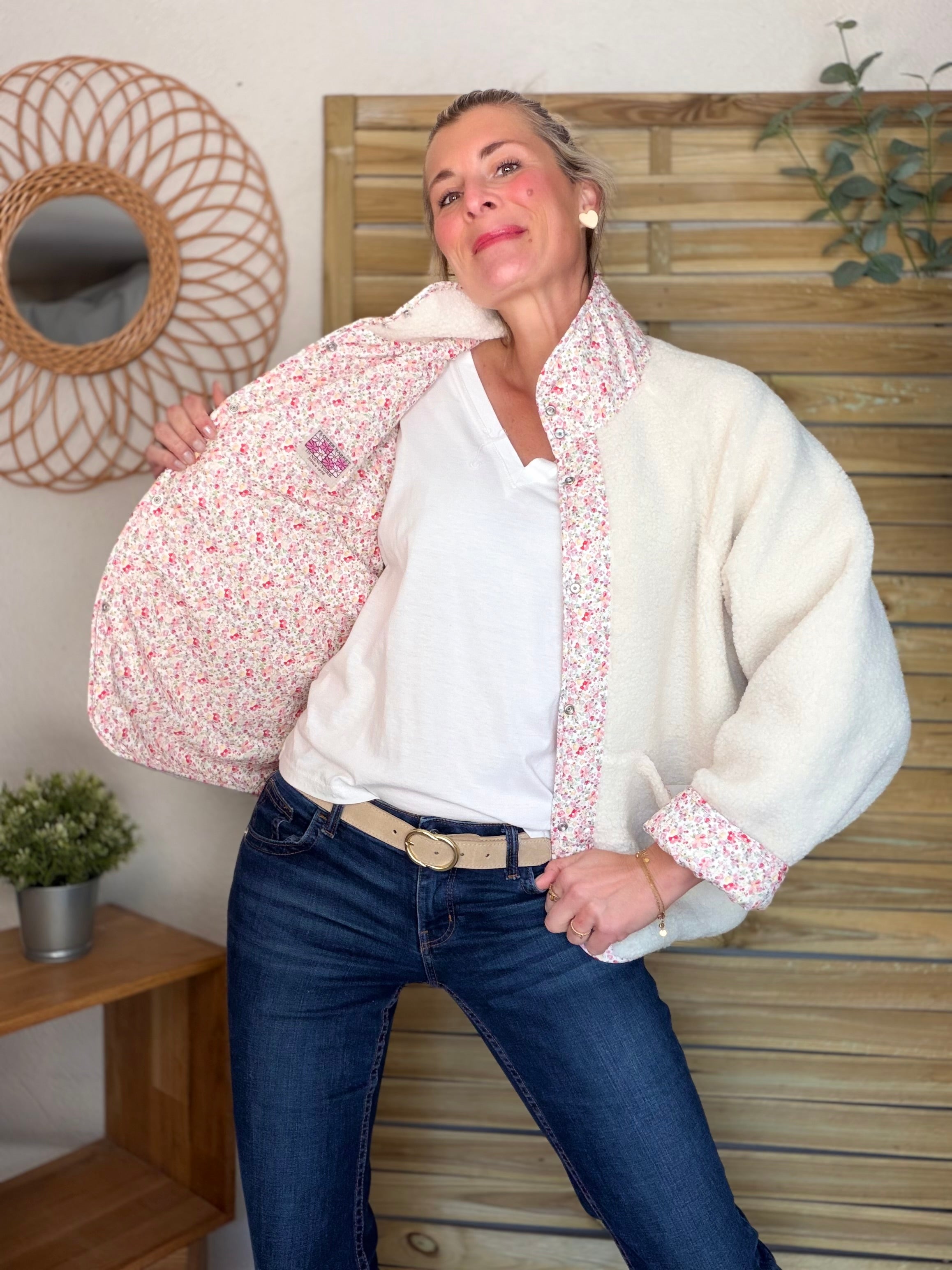 Veste réversible Sherpa ODETTE Liberty / Écru