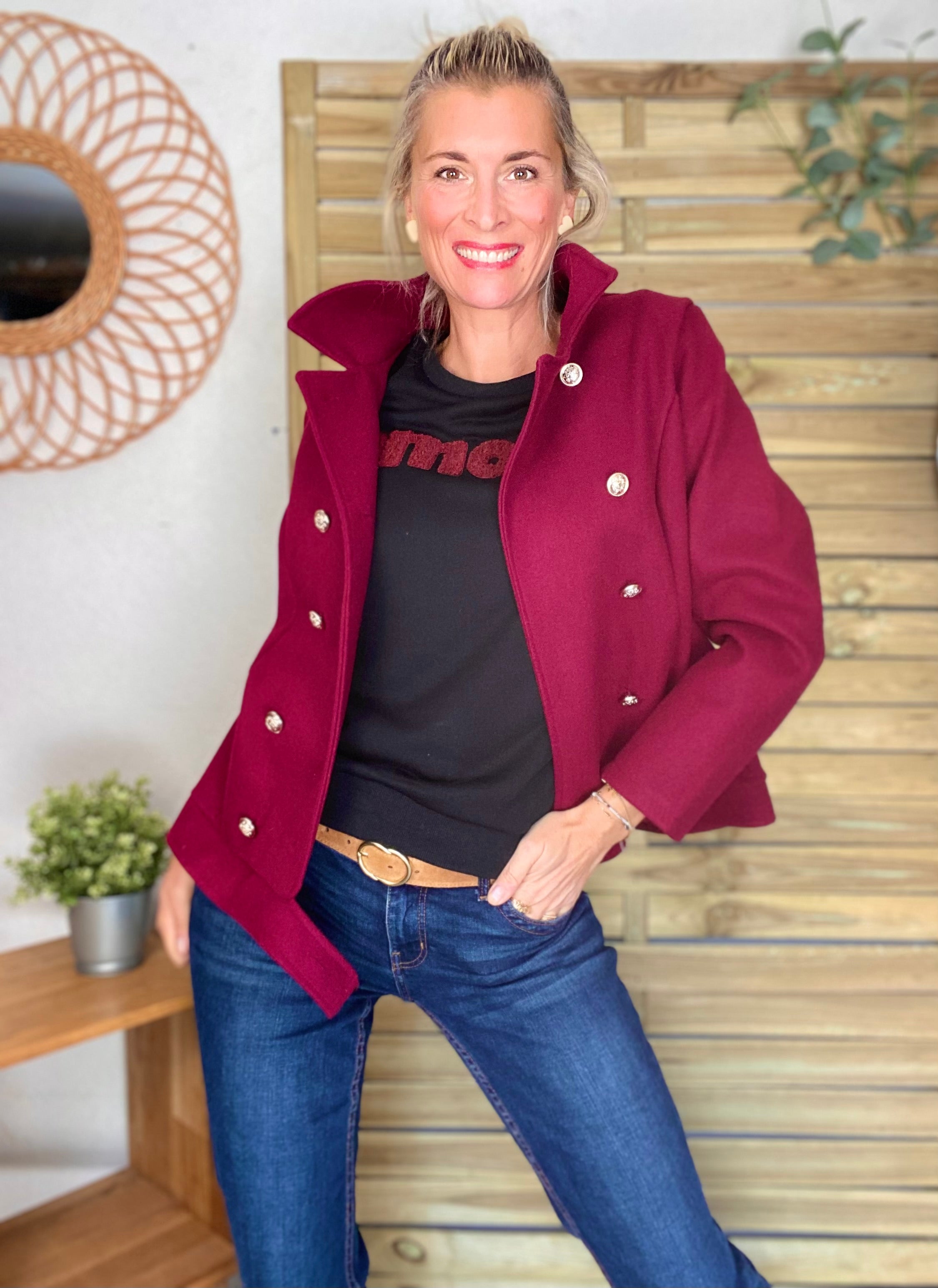 Veste caban légère JACK - Bordeaux rosé