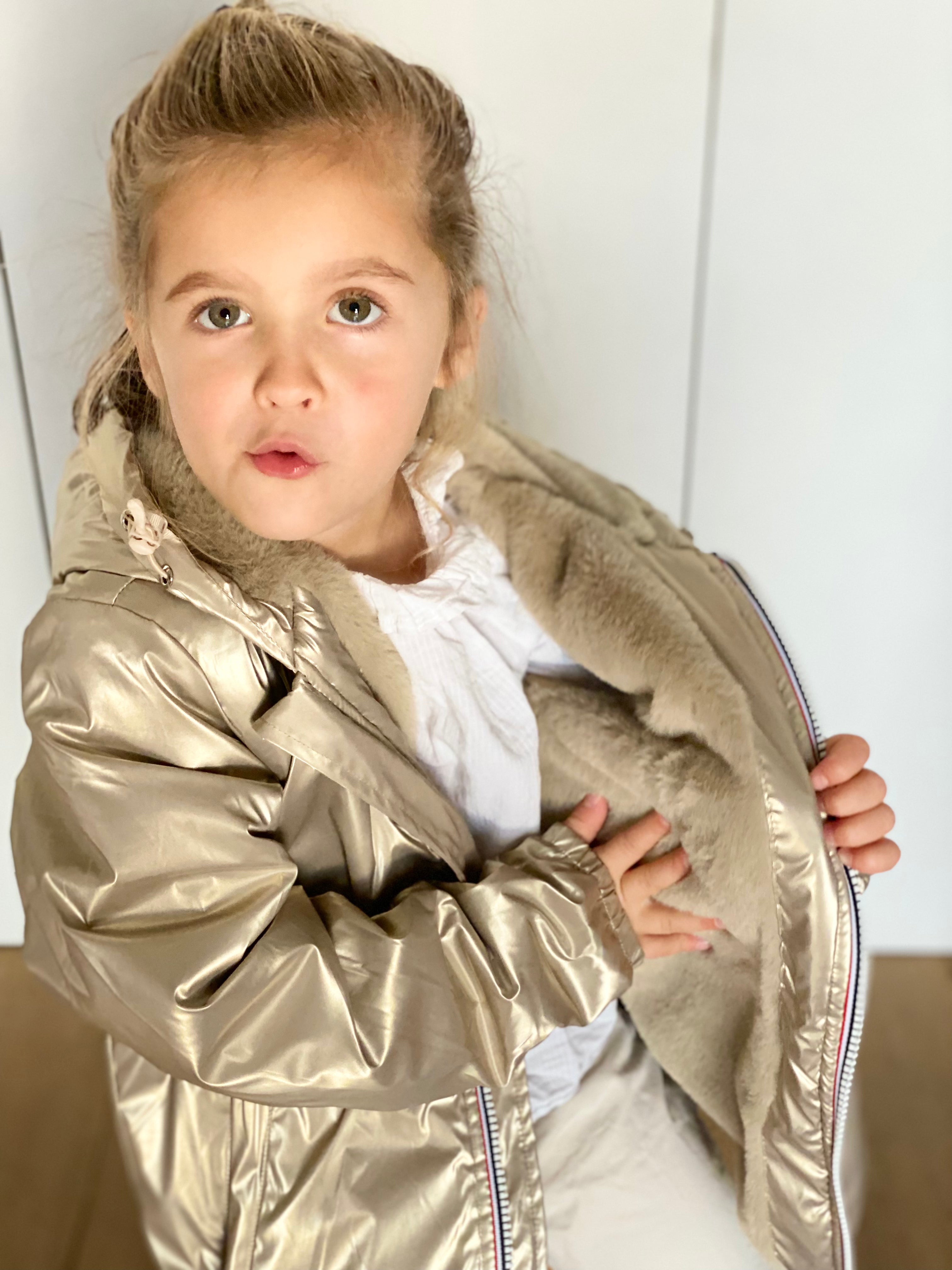 Parka Imperméable mixte LOUIS.E KIDS fourré - Doré - Laura Jo