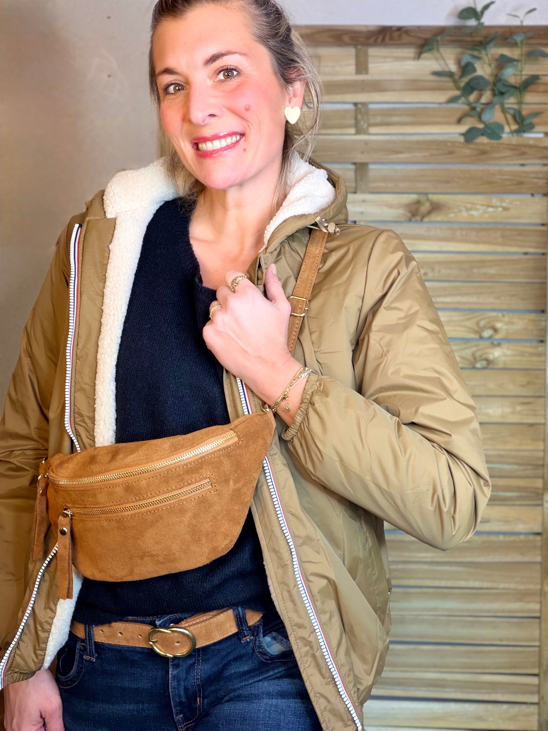 Parka Imperméable LOUISE COURT sherpa - Camel - LAURA JO