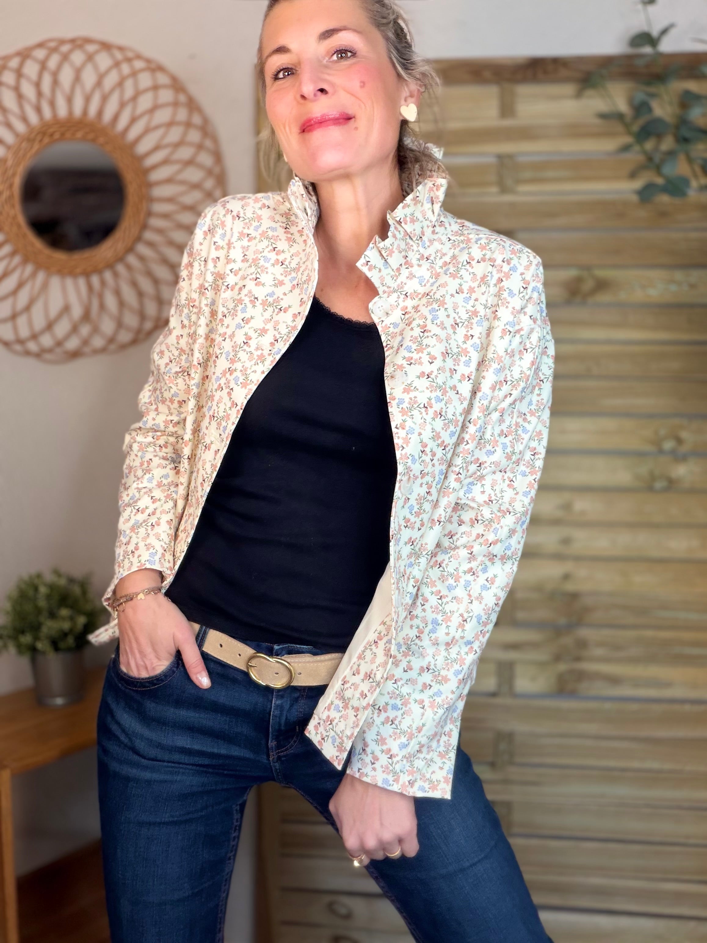 Veste col victorien NICKY Fleurie