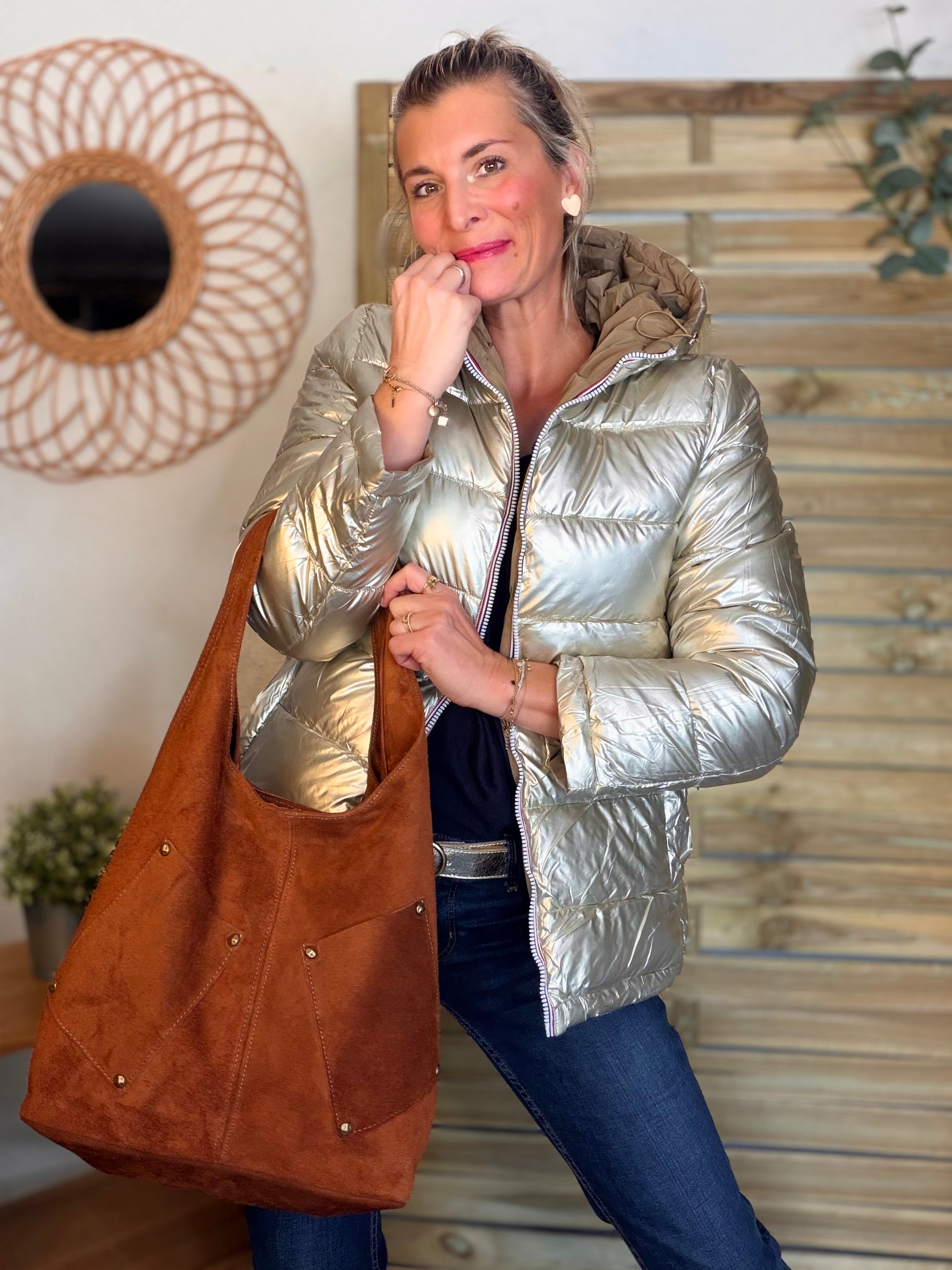 ⚡️PÉPITES FRIDAY - Doudoune imperméable réversible longue ANGÈLE COURT - Camel - MELYA MELODY