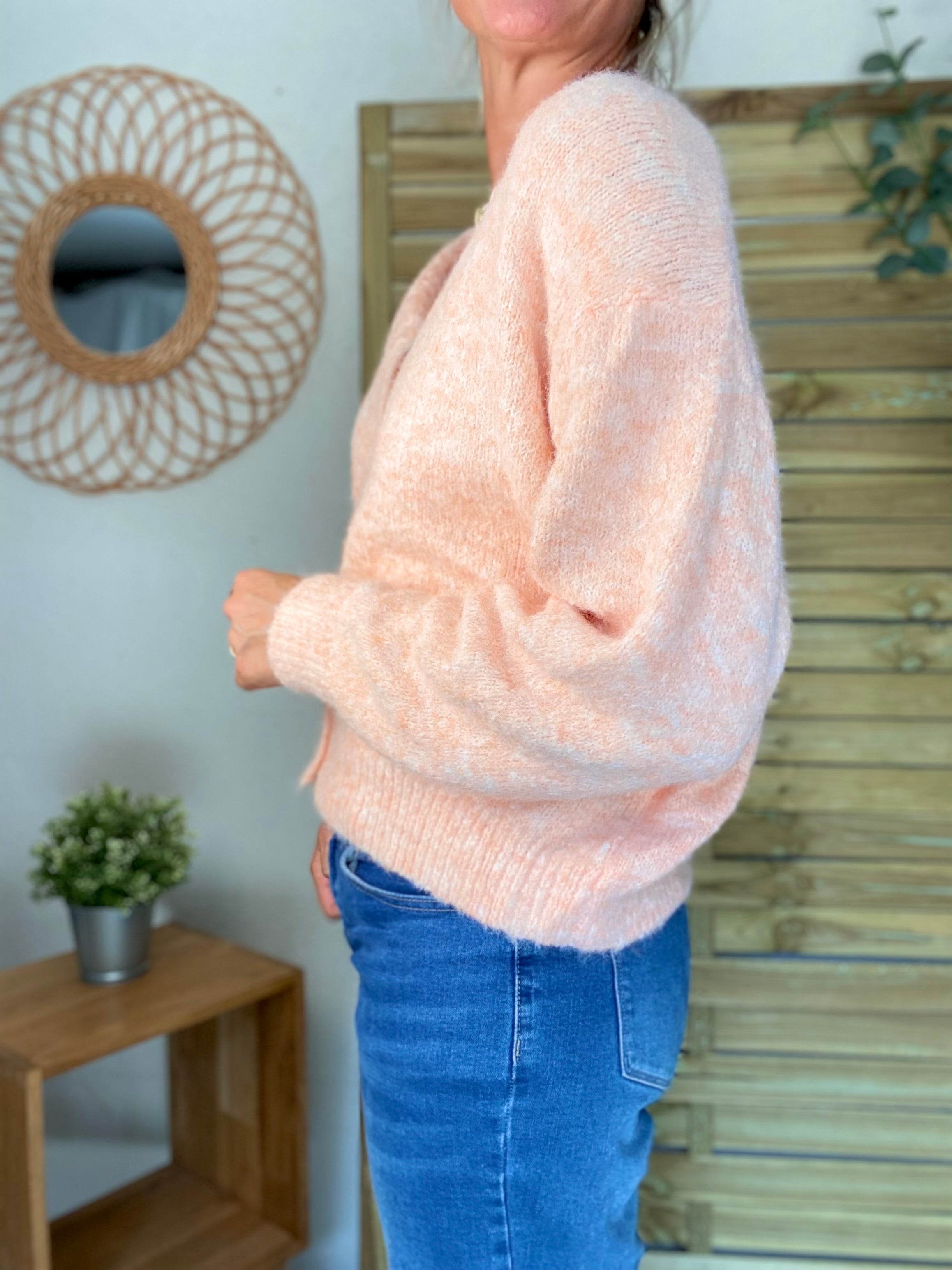 Gilet en maille MERYL - Abricot
