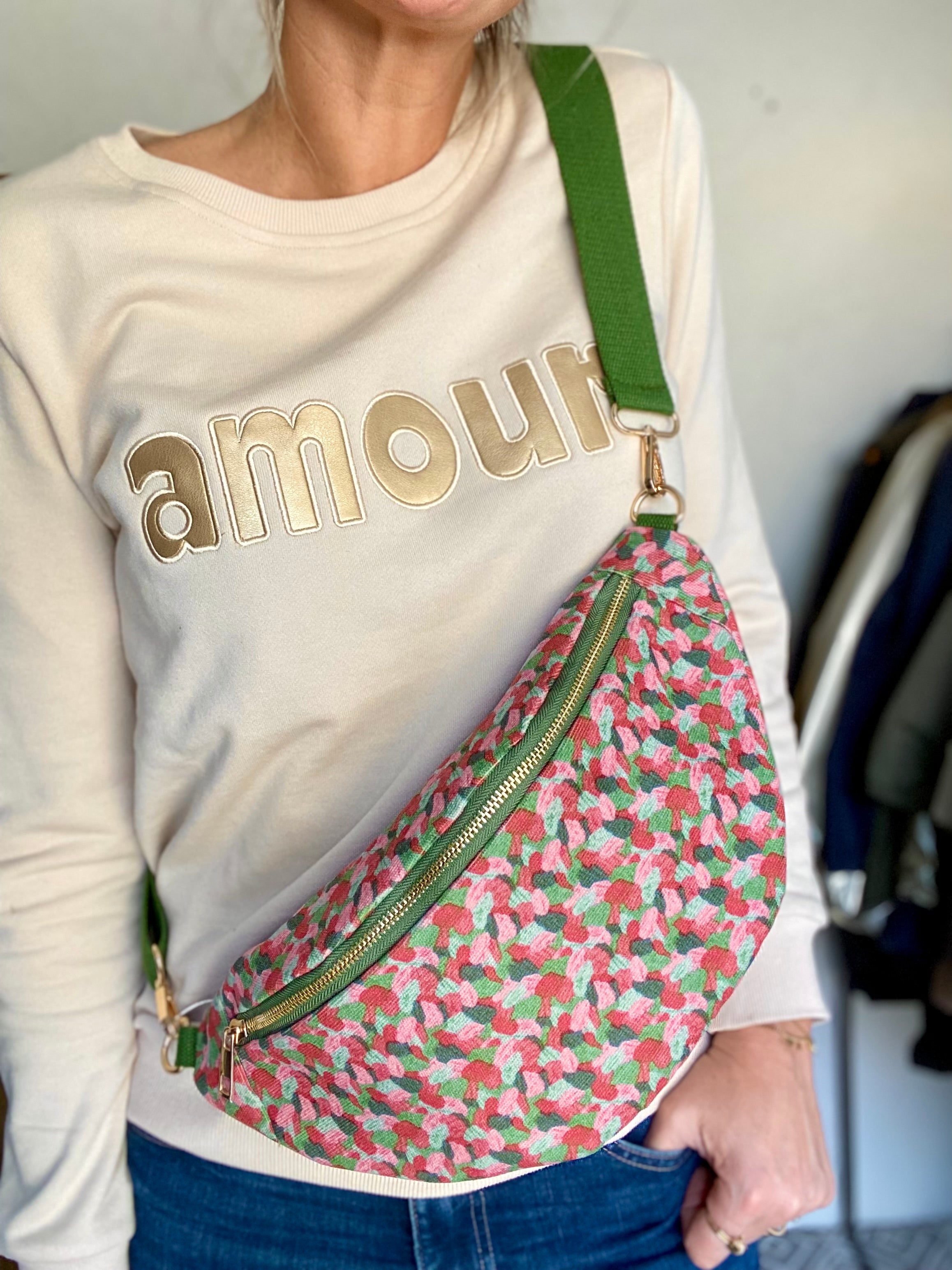 Sac banane XL velours Ciao Boum - IVY - Camaïeu Rose - FIN DE SÉRIE