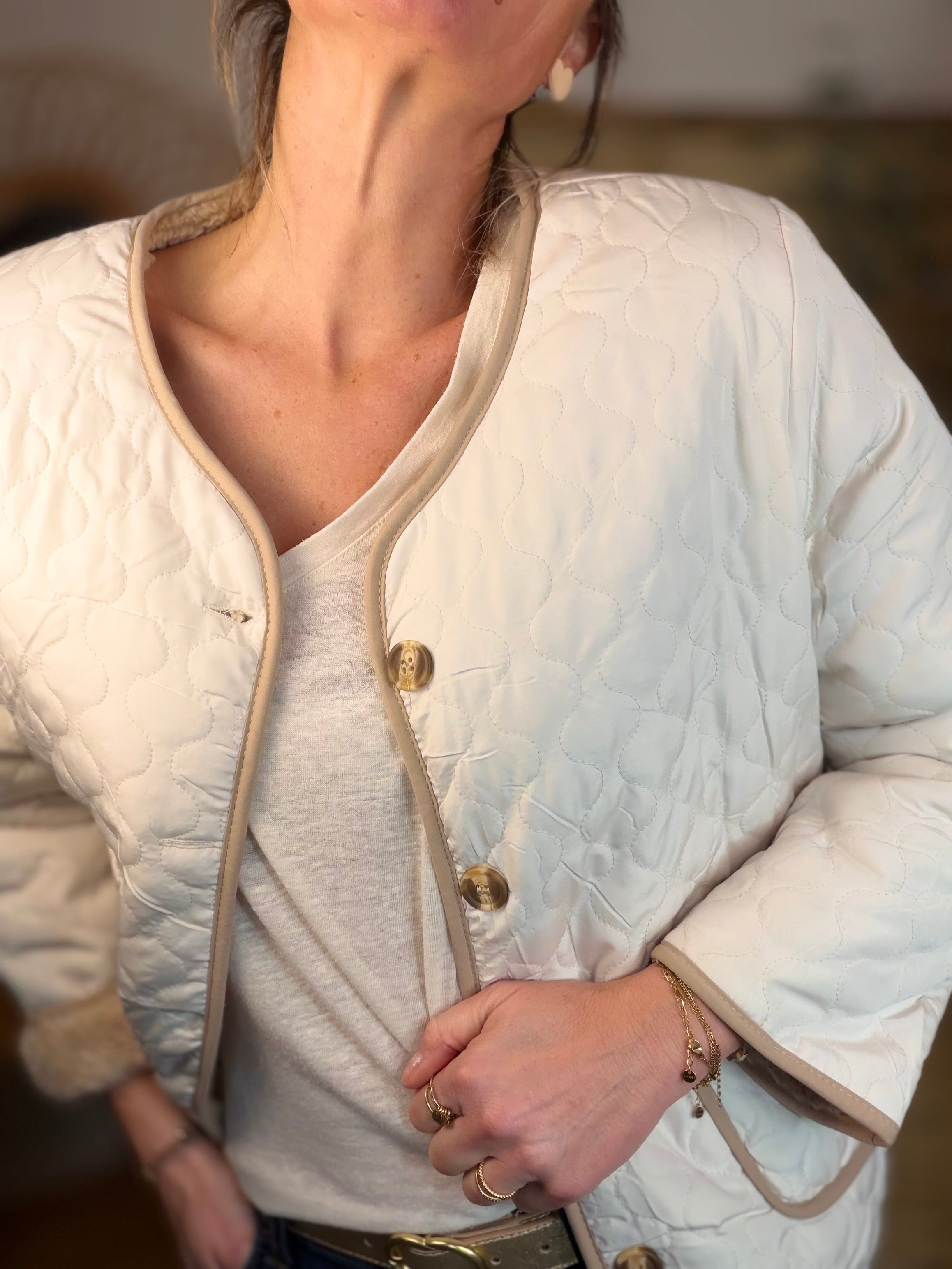 ⚡️ ARRIVAGE - Veste matelassée réversible Sherpa NOÉMIE Beige