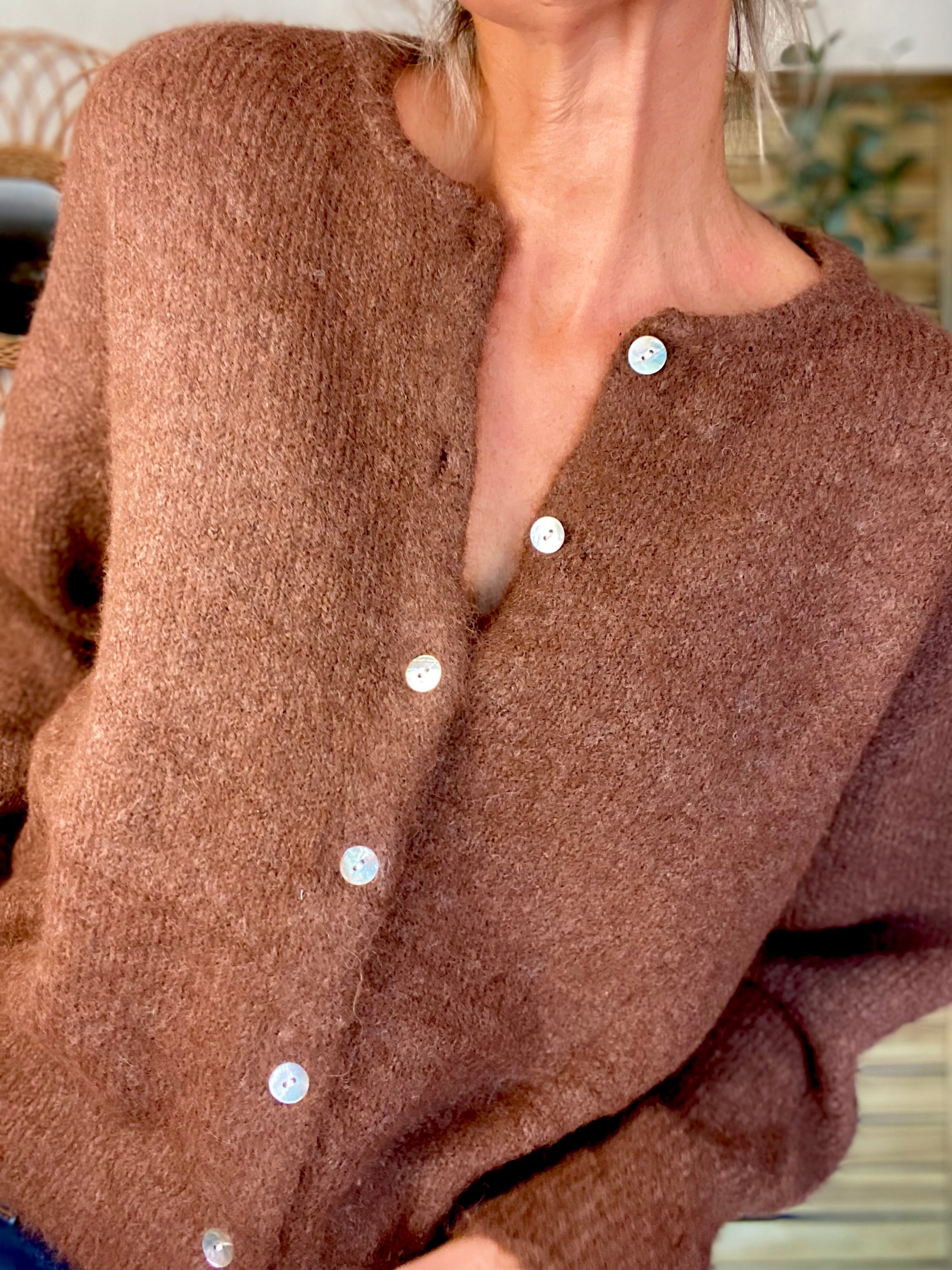 Gilet en maille SYDNEY - Chocolat