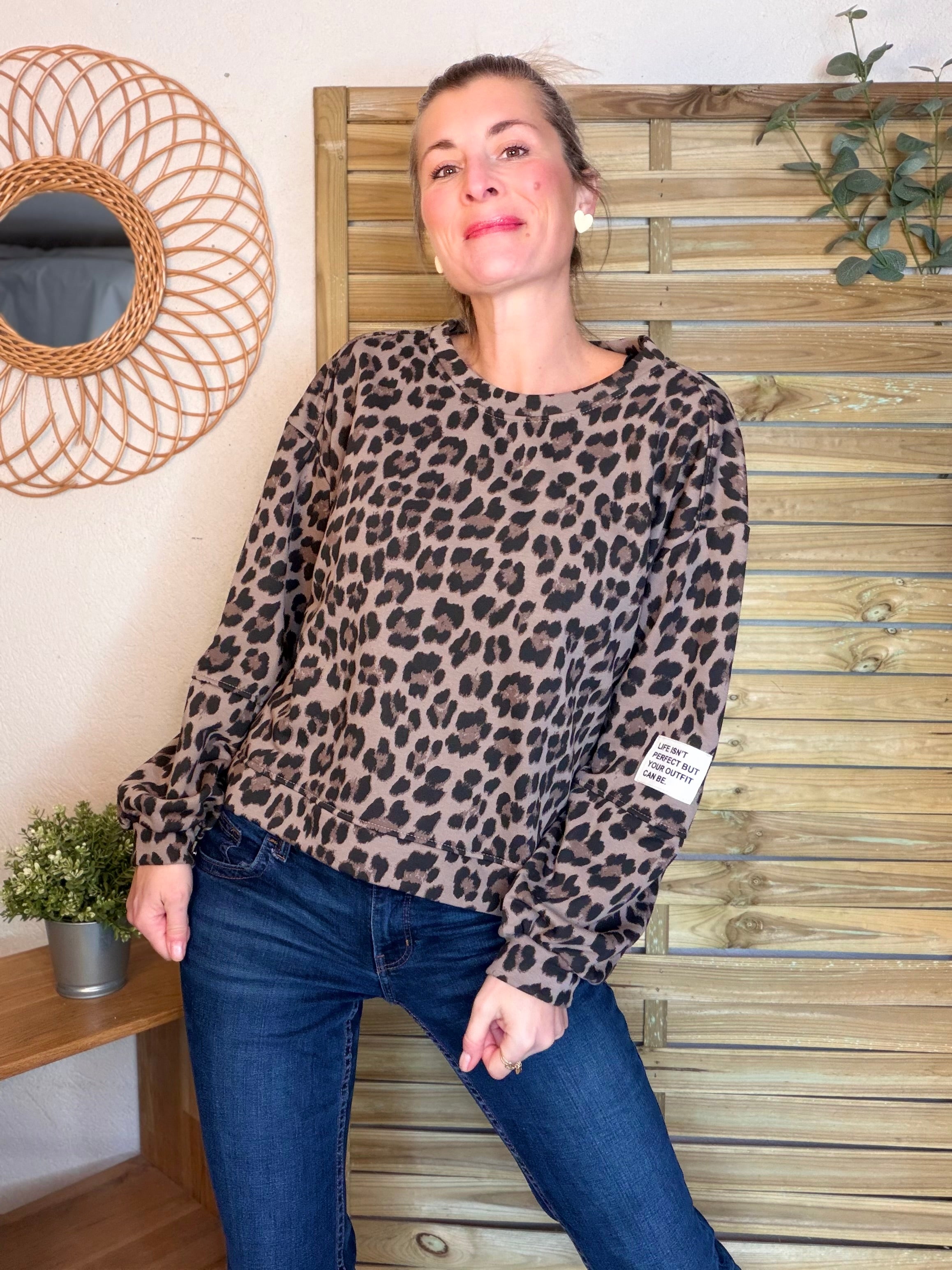 Sweat Léo Taupe MAELLE