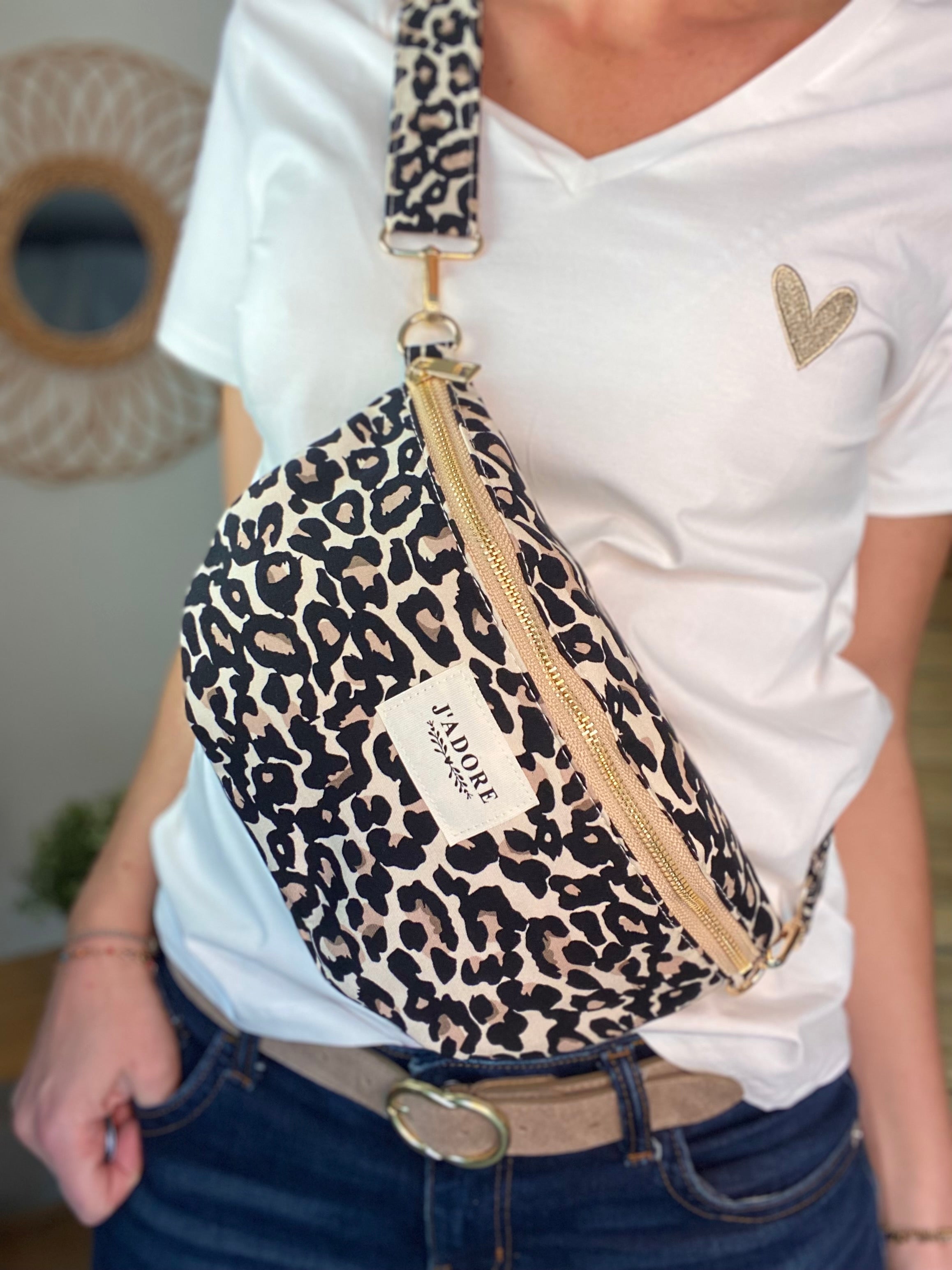 Sac banane L - BONNIE - Léo beige 🐆