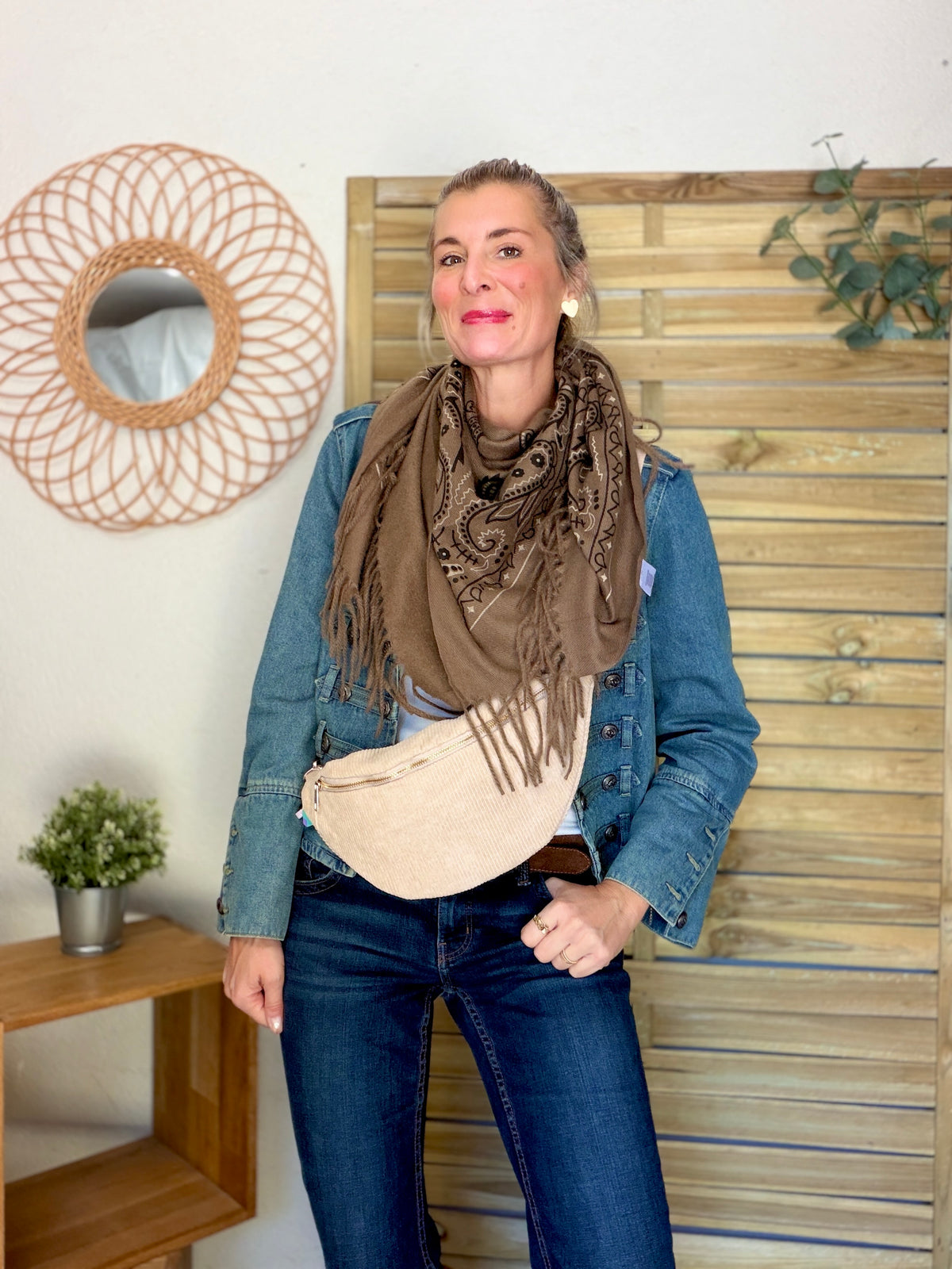 Écharpe Bandana Taupe