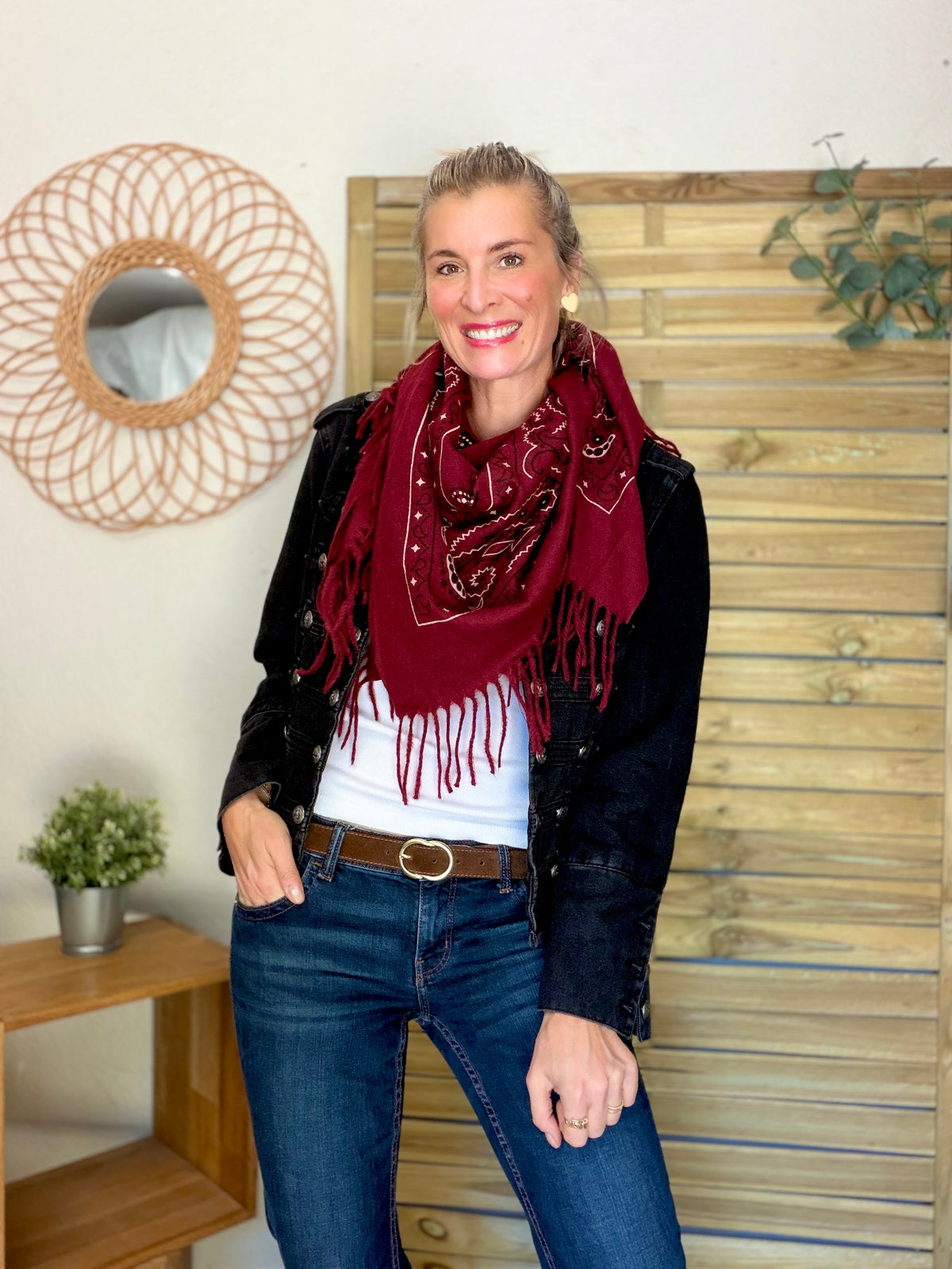 Écharpe Bandana Bordeaux