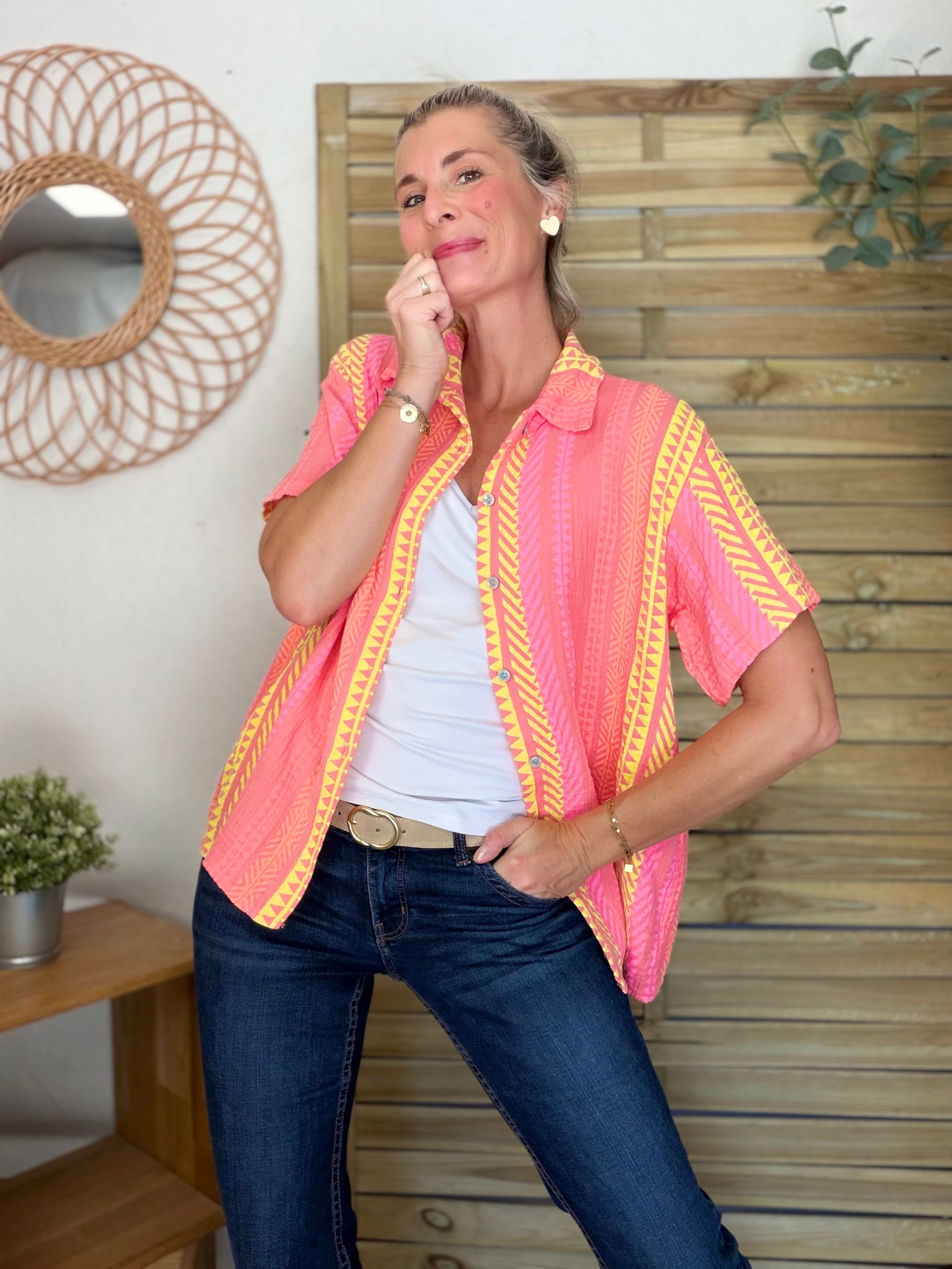 Chemise rayée en gaze de coton ROSIBEL
