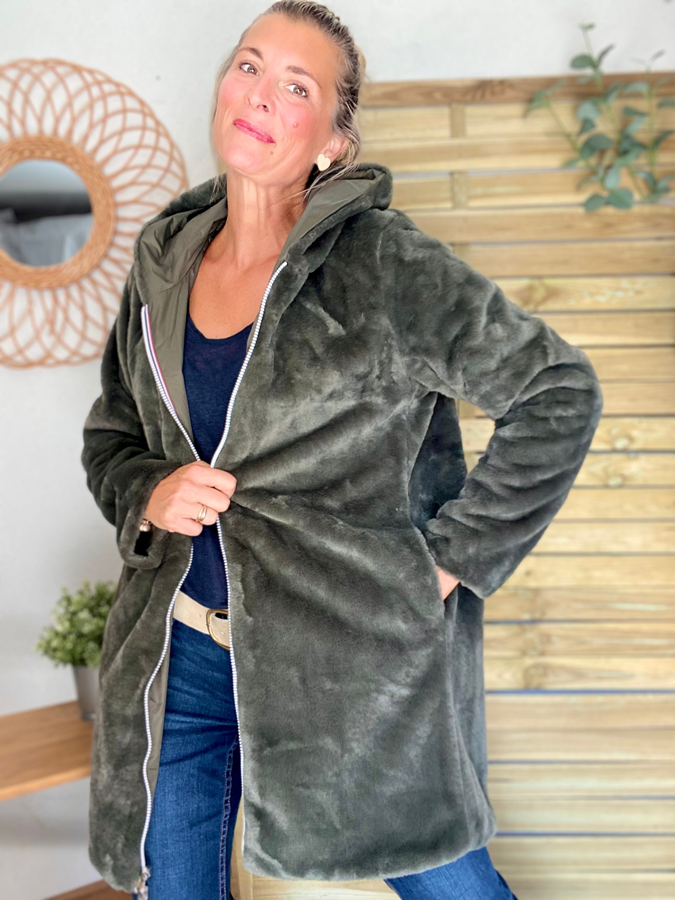 Parka Imperméable réversible fourrée Kaki / Kaki ALIX - LAURA JO