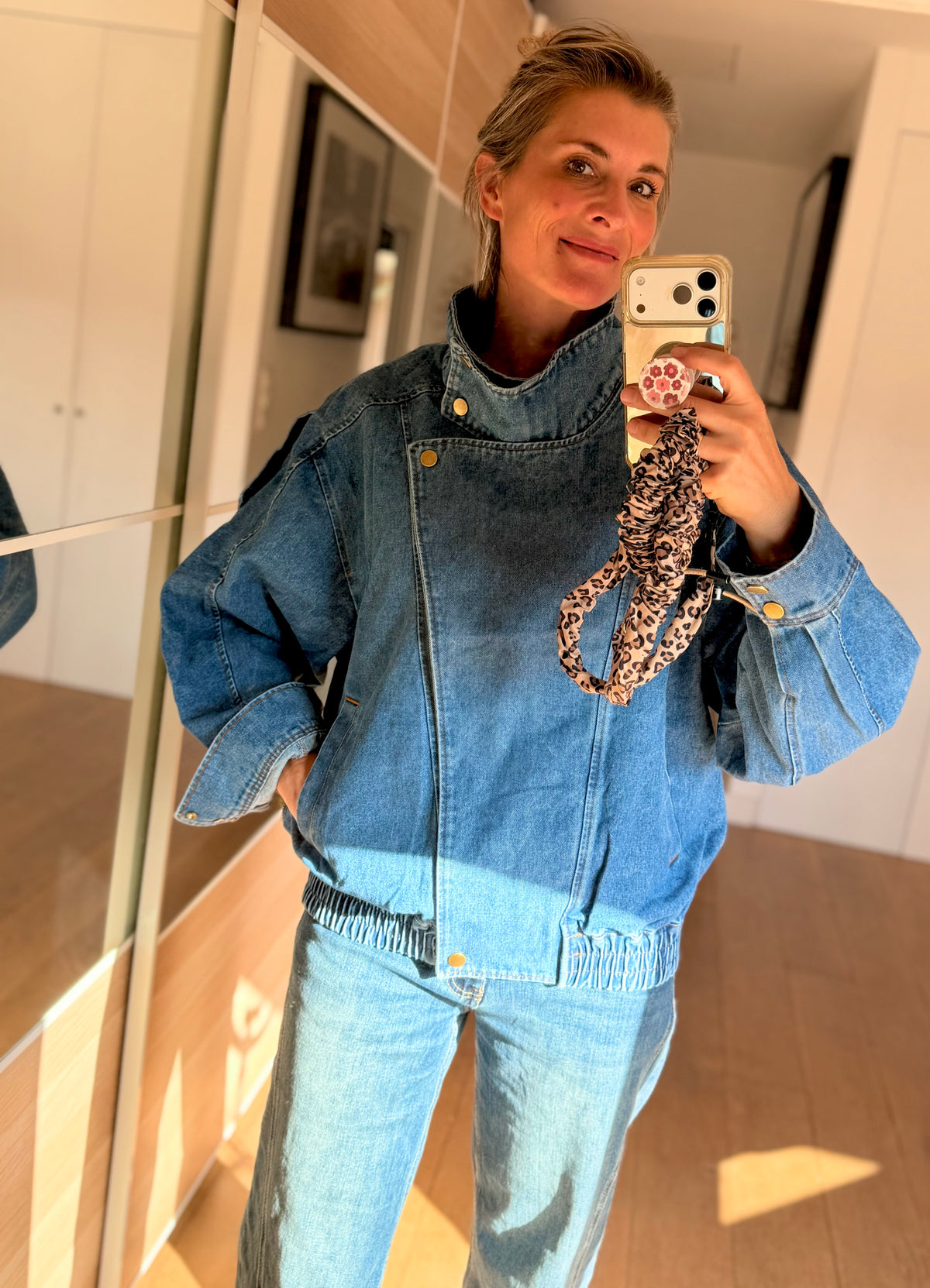 Veste en jean oversized col montant ARIANE