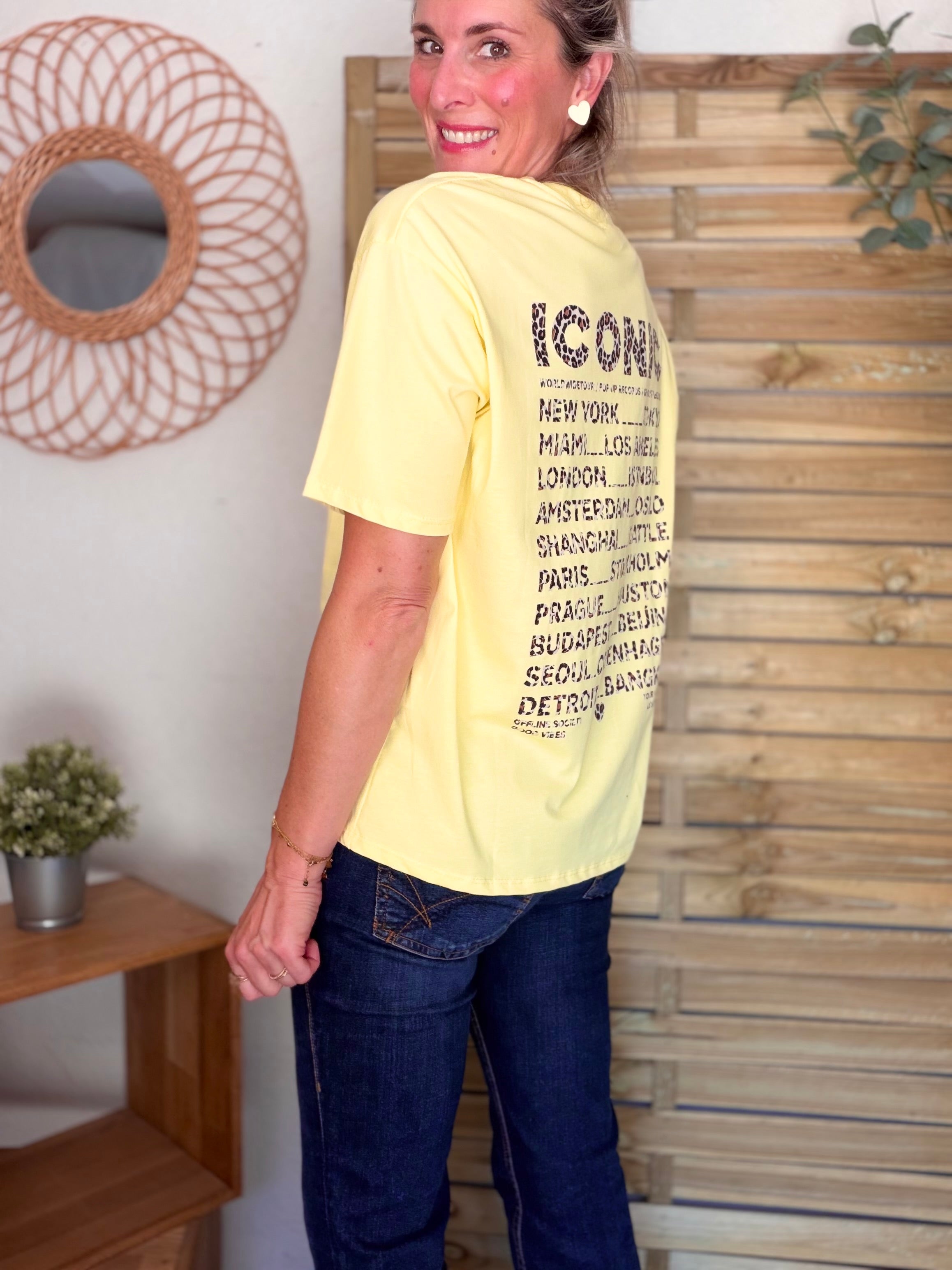 Tee shirt ICONIC Léo LÉONA Jaune