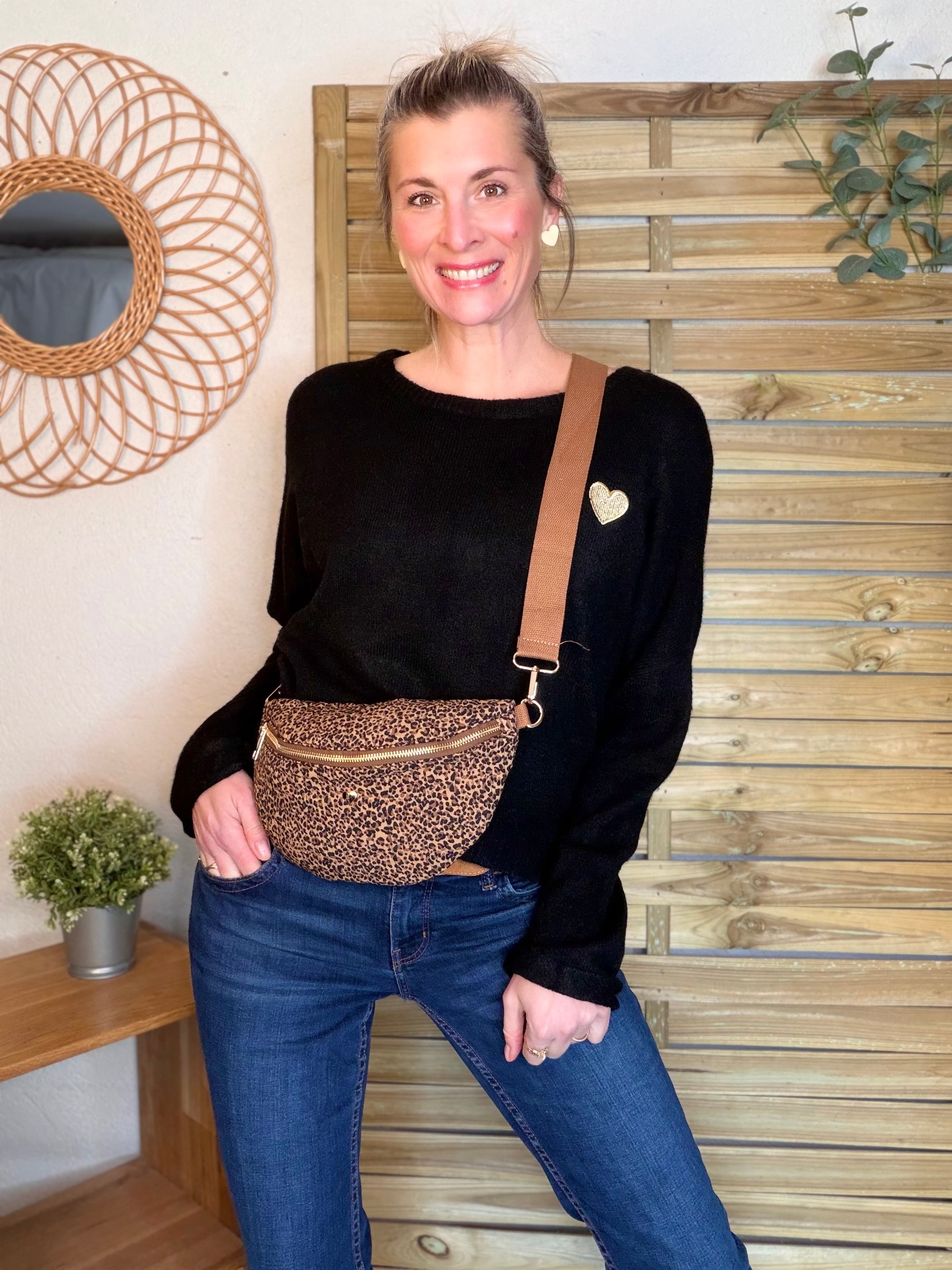 Sac banane L matelassé cœur doré 💛 JOSIE - Léo Camel 🐆