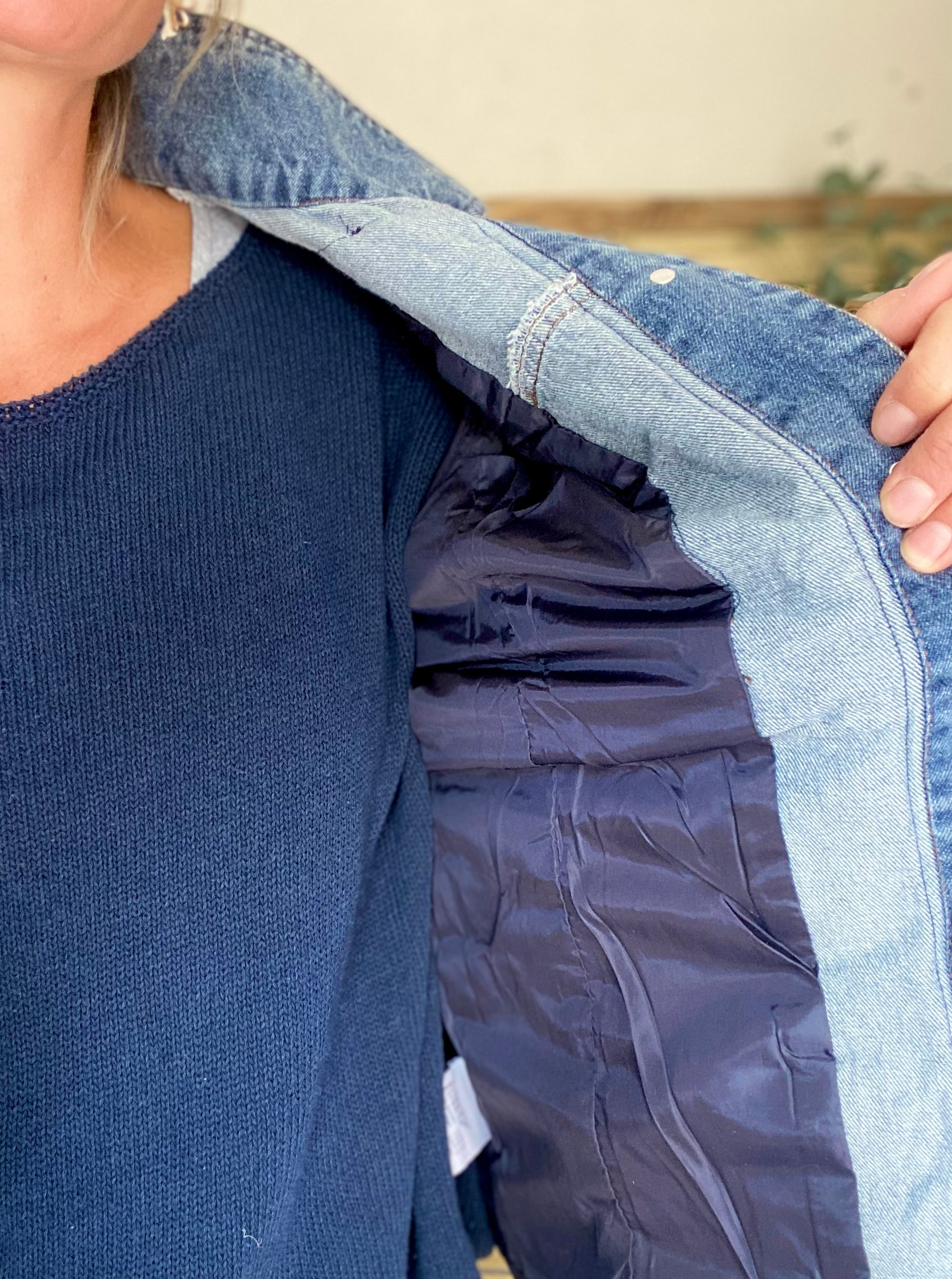 Veste Jean / Doudoune légère JACKIE - Bleu marine