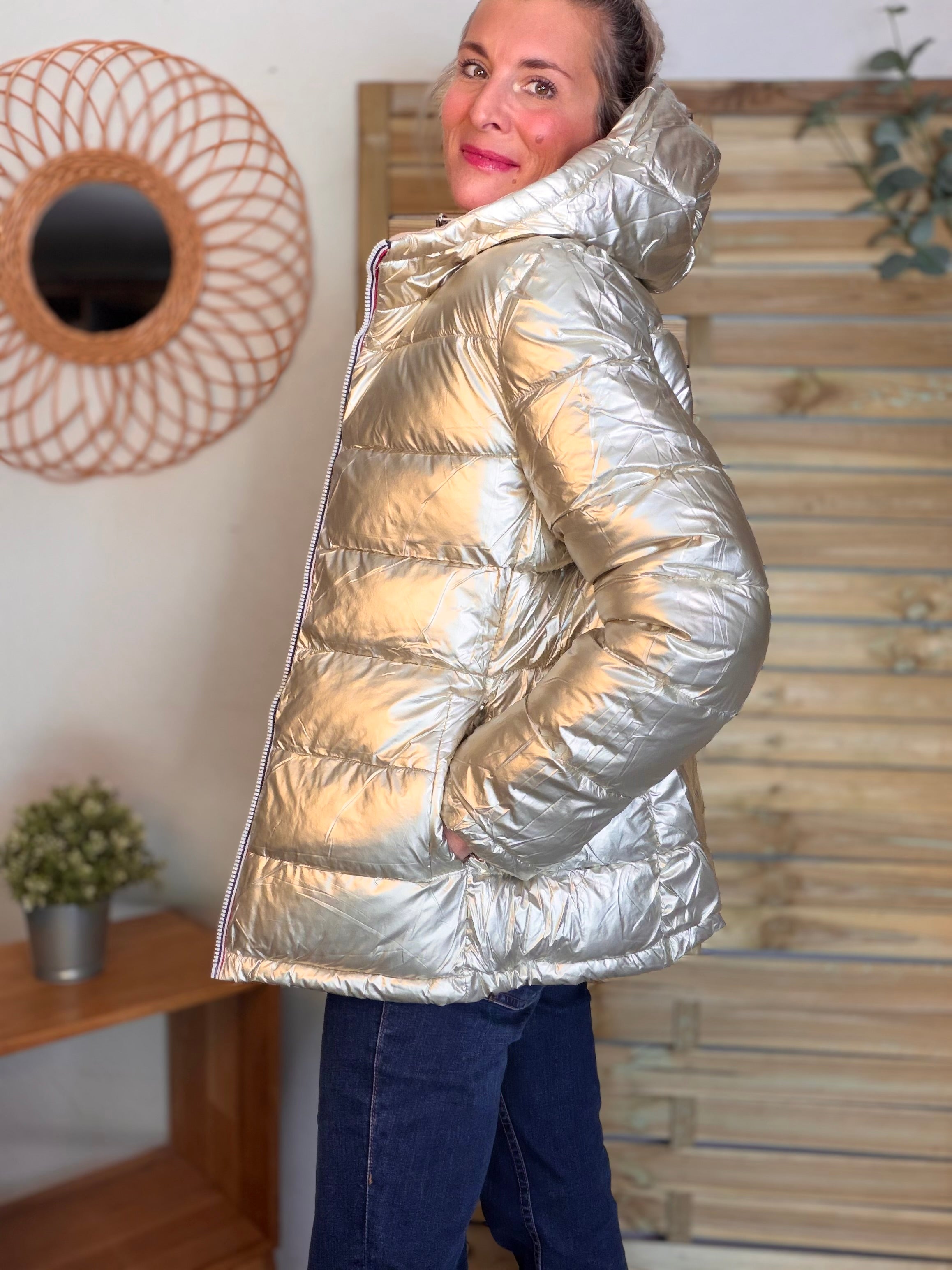 ⚡️PÉPITES FRIDAY - Doudoune imperméable réversible longue ANGÈLE COURT - Beige rosé - MELYA MELODY