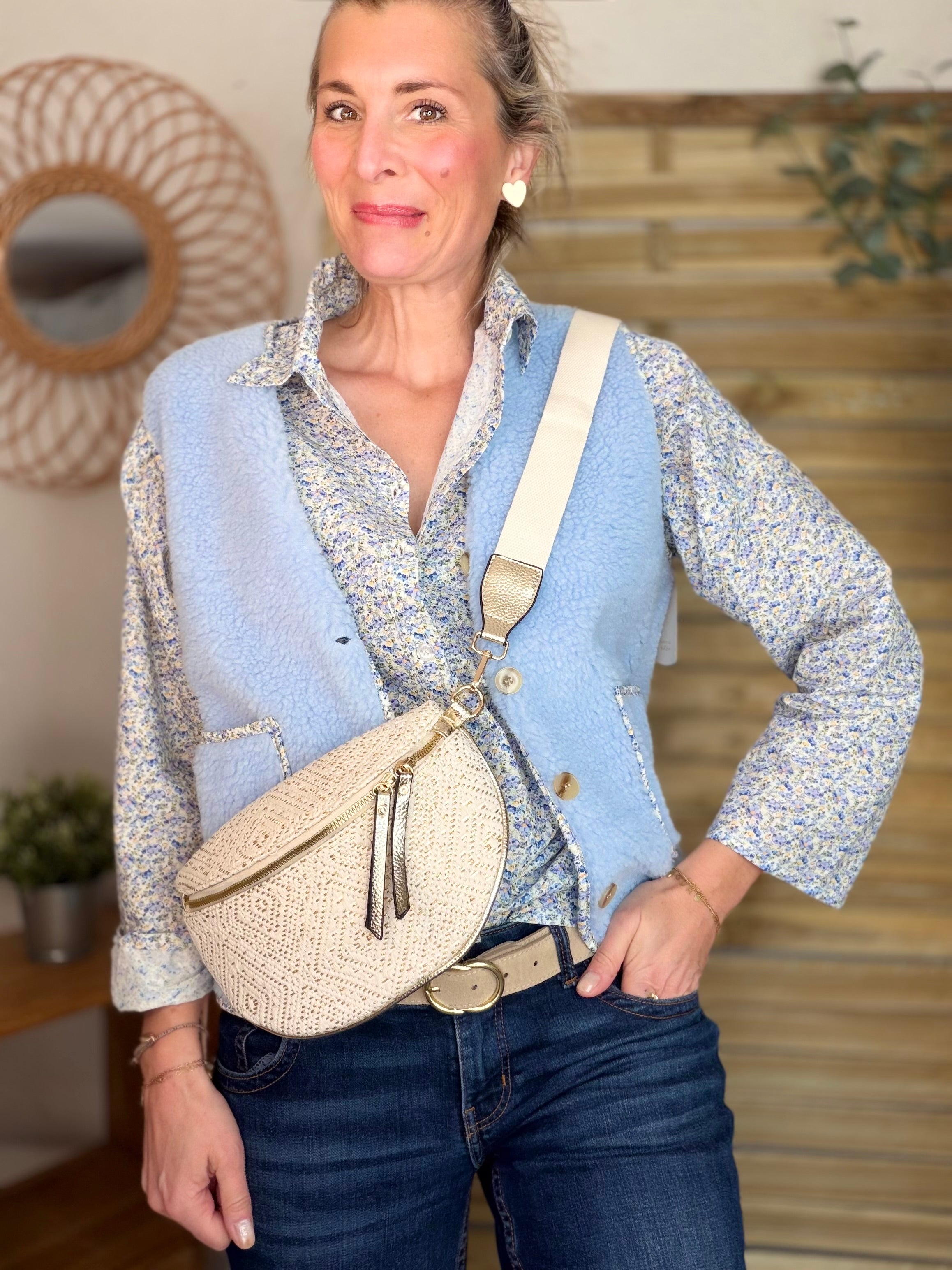 Chemise imprimée Liberty AZÉLIE Bleu