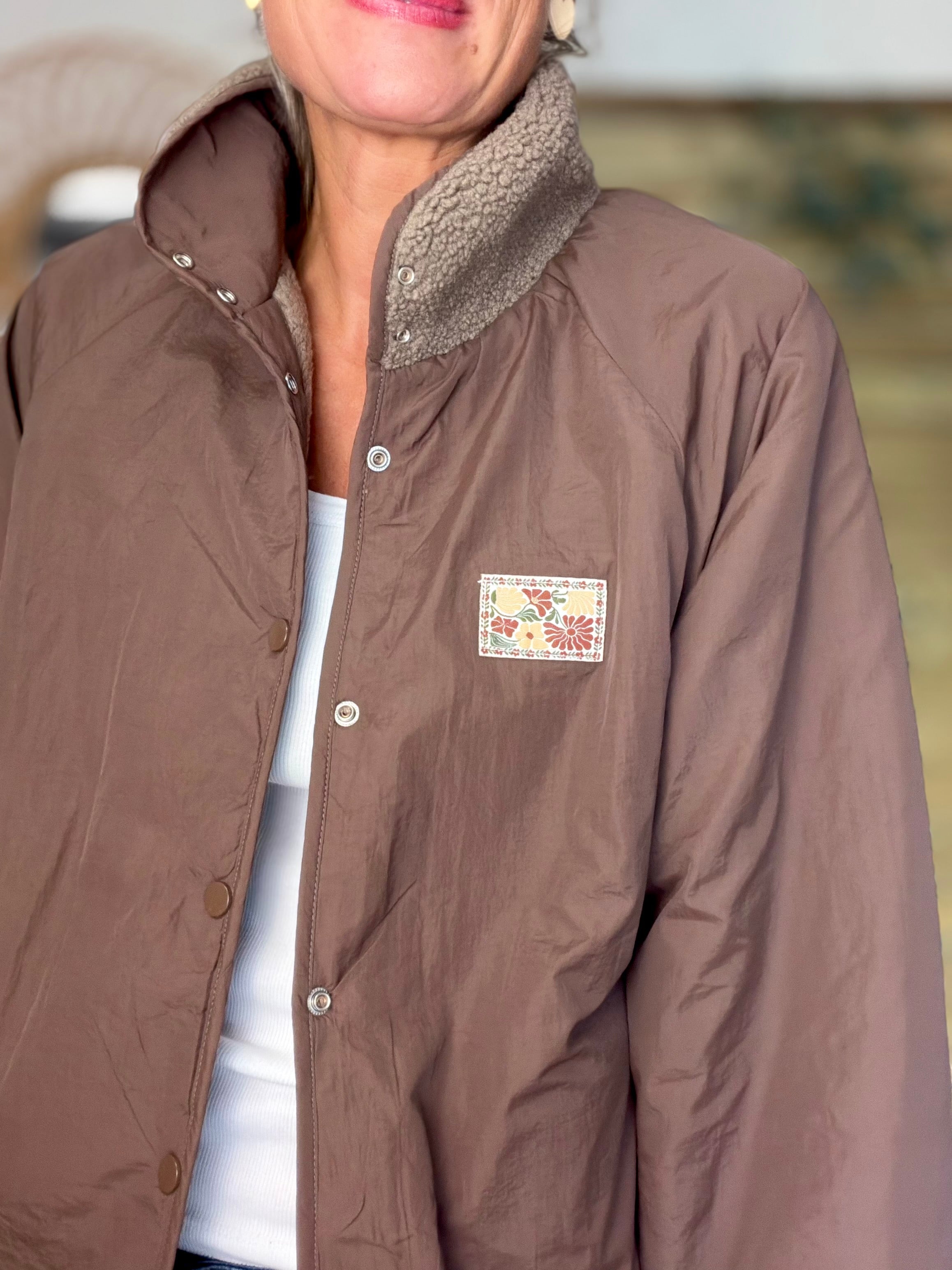 Veste matelassée réversible Sherpa AMÉLIE Chocolat