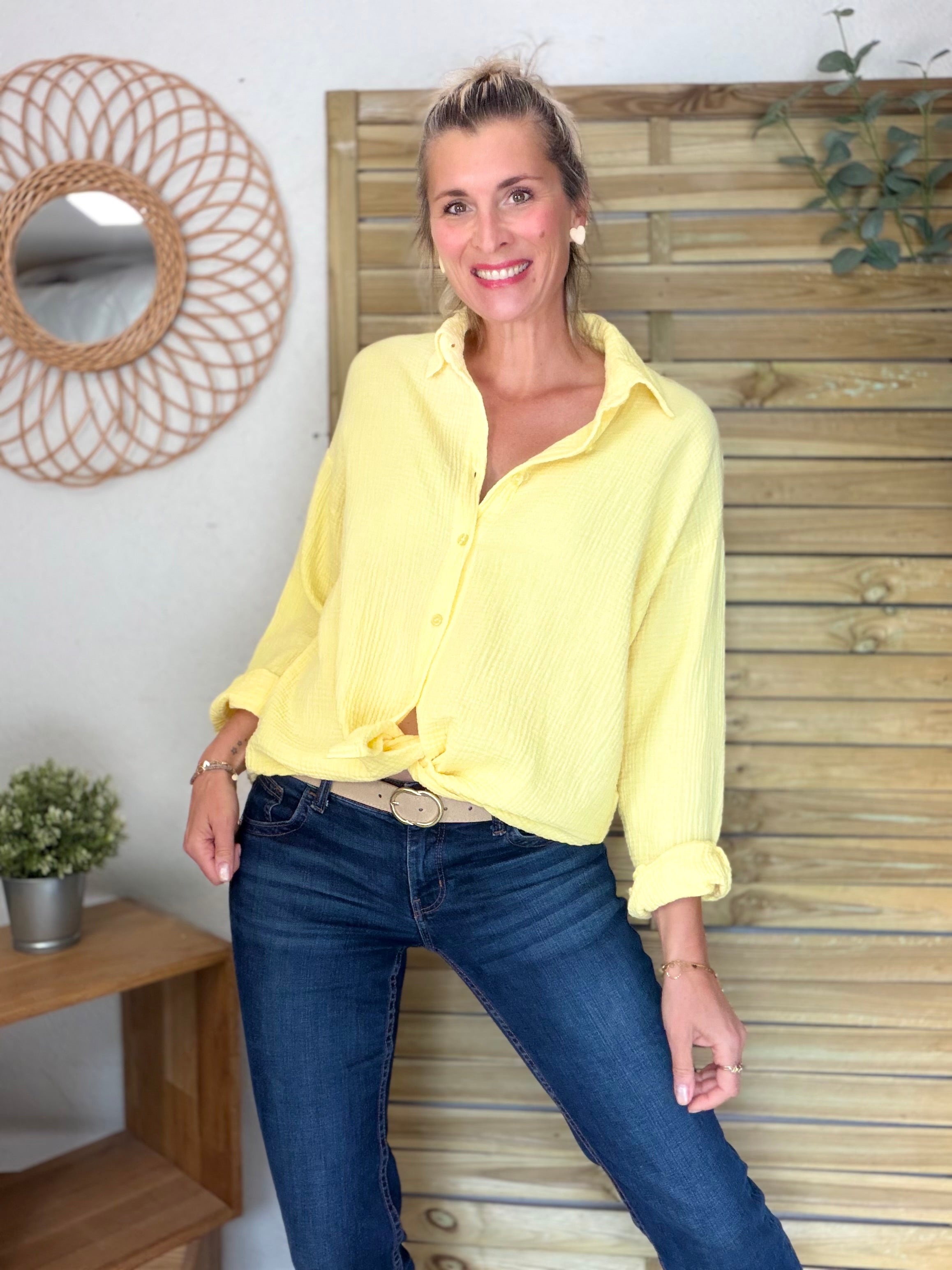 Chemise en gaze de coton ICONIC - ALANIS Jaune
