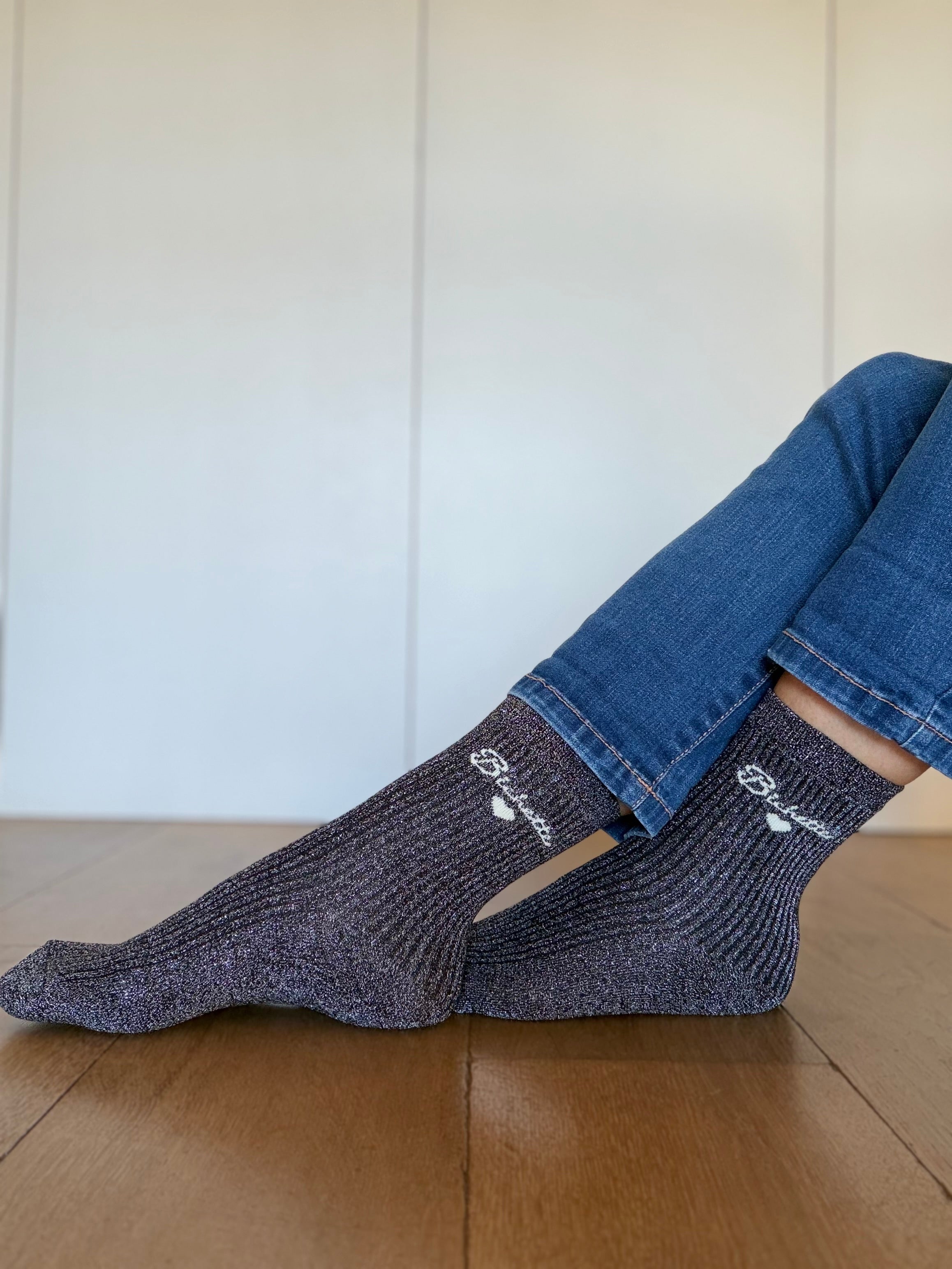 Chaussettes scintillantes glitter ZIA - Bichette noir