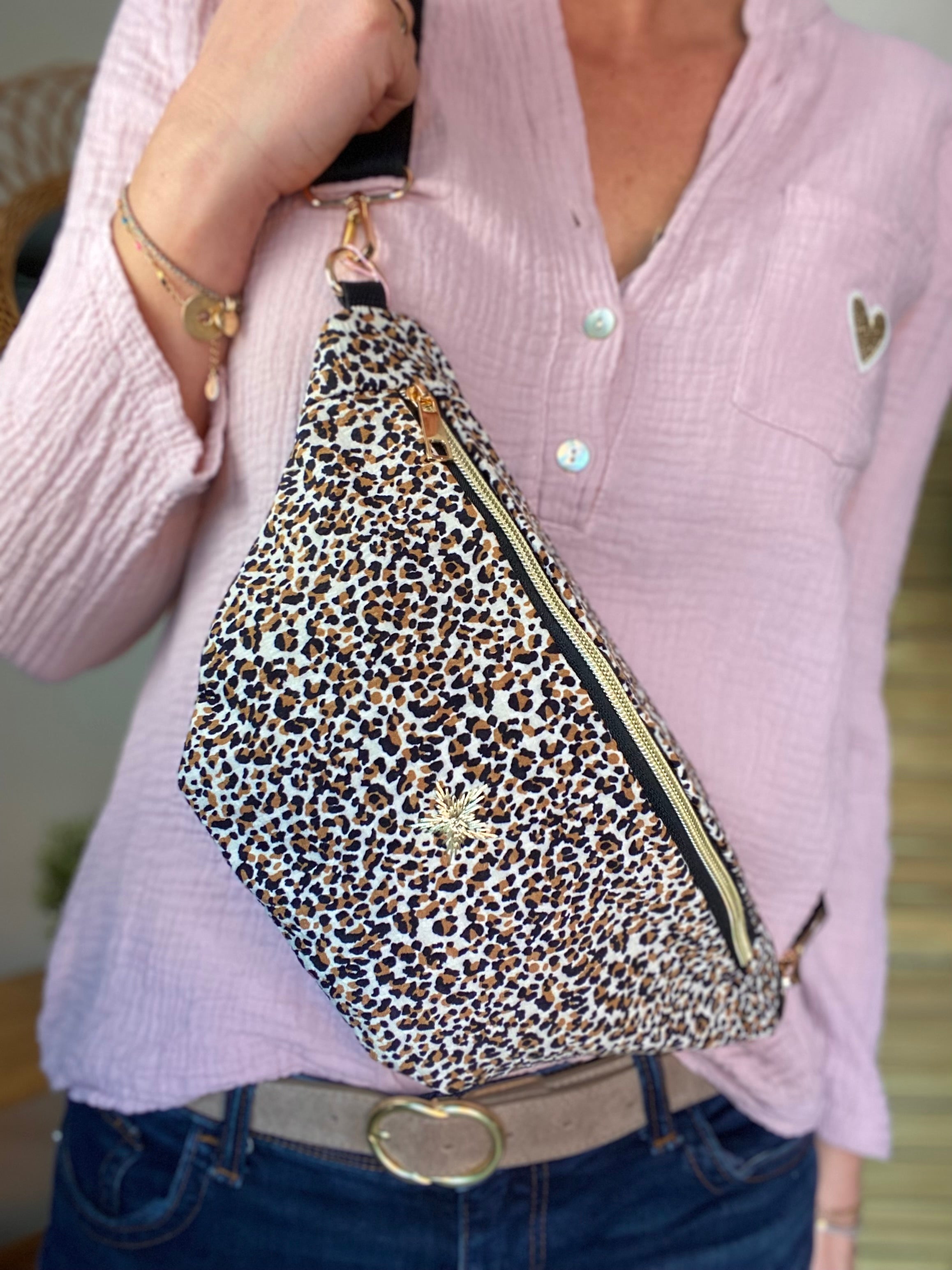 Sac banane Ciao Boum ELONY - Léo beige 🐆