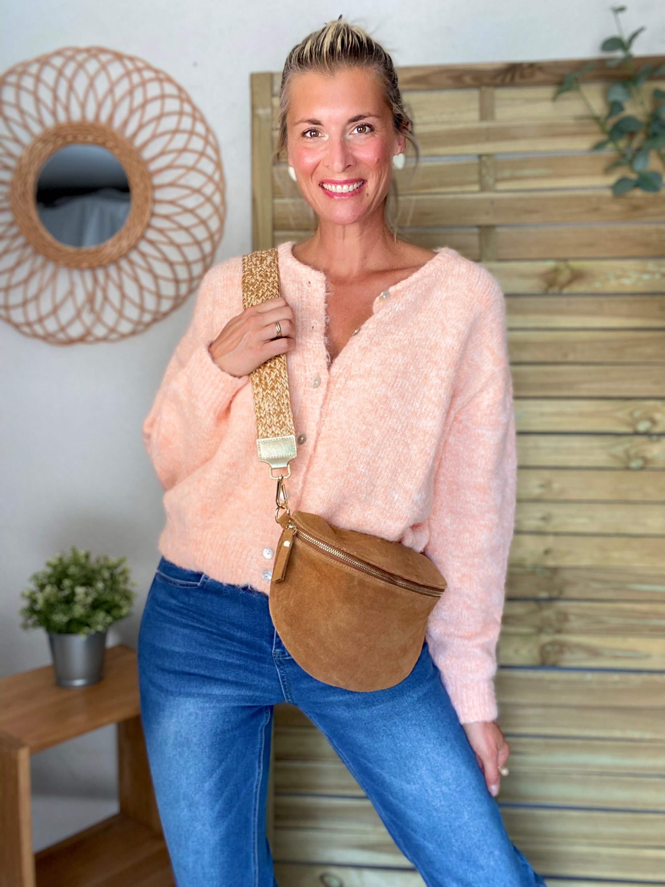 Gilet en maille MERYL - Abricot