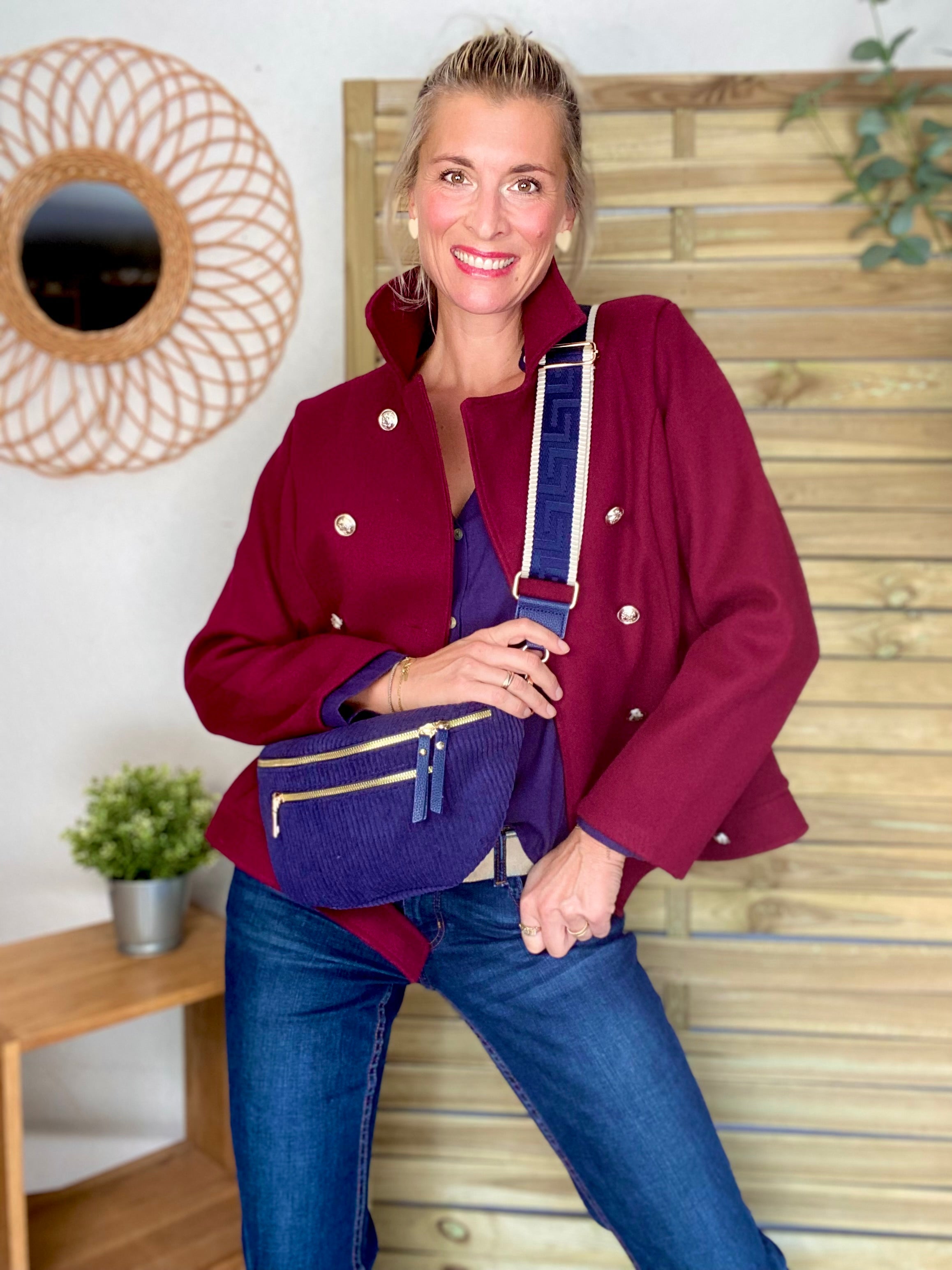 Veste caban légère JACK - Bordeaux rosé