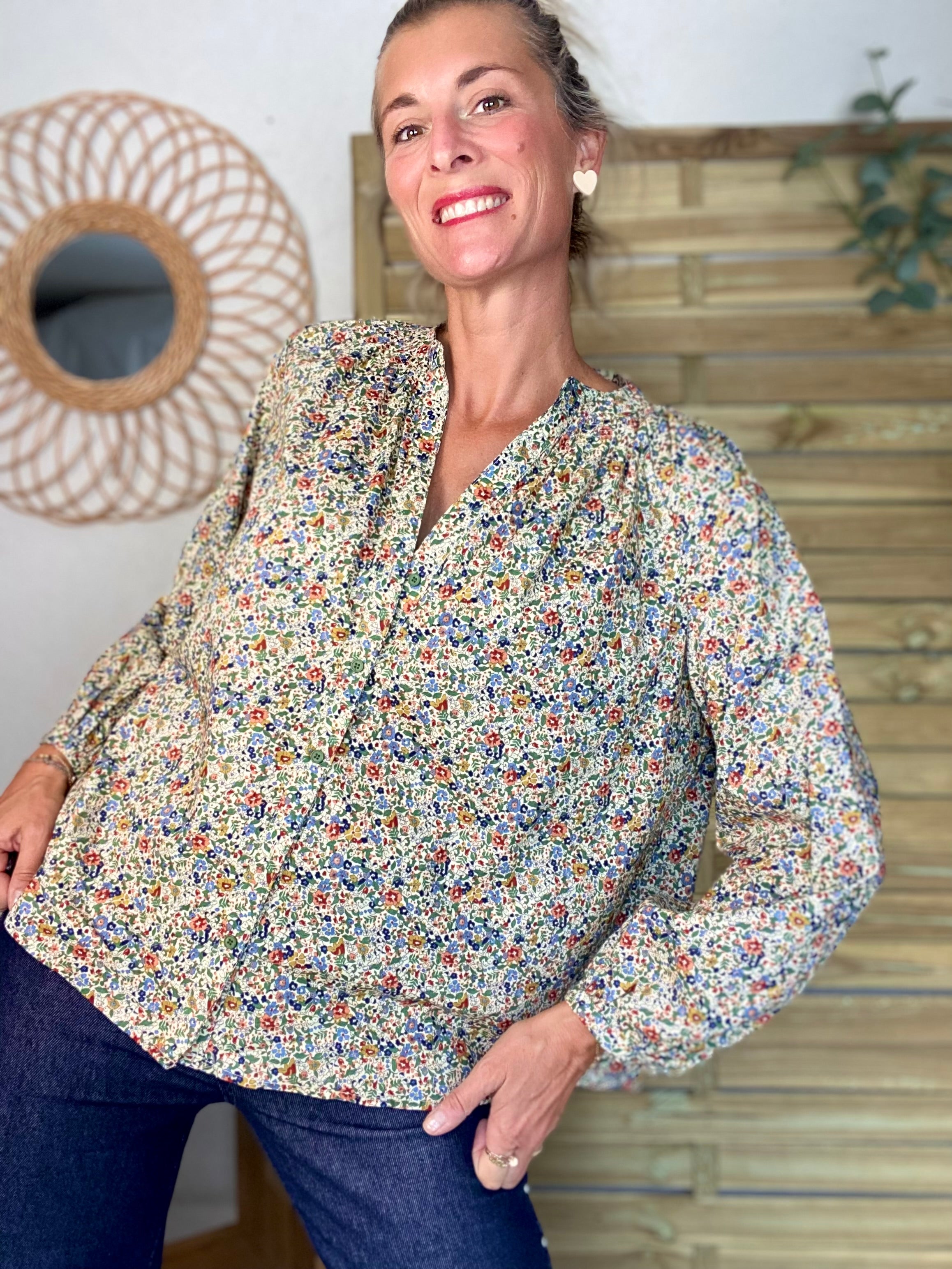 Chemise ample Liberty vert SYBILLE